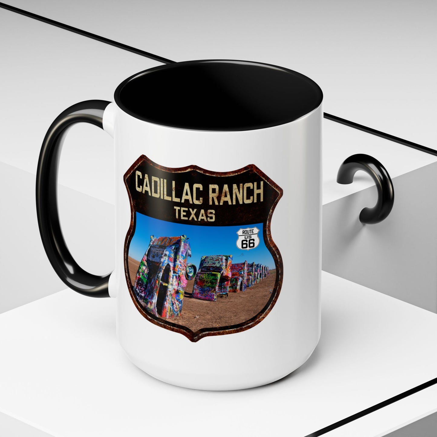 Mug Cadillac Ranch Route 66 Shield Texas 11oz