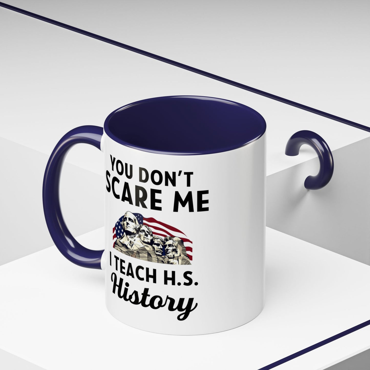 Funny History Teacher Mug Gift - You Don't Scare Me Quote Accent Coffee Mug (11, 15oz)