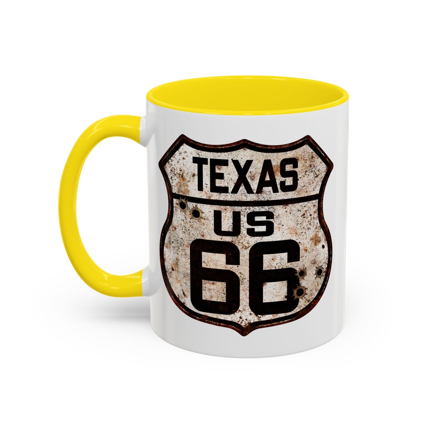 Mug Vintage Rusty Route 66 Highway Shield Texas Route 66 Gift 11oz, 15oz