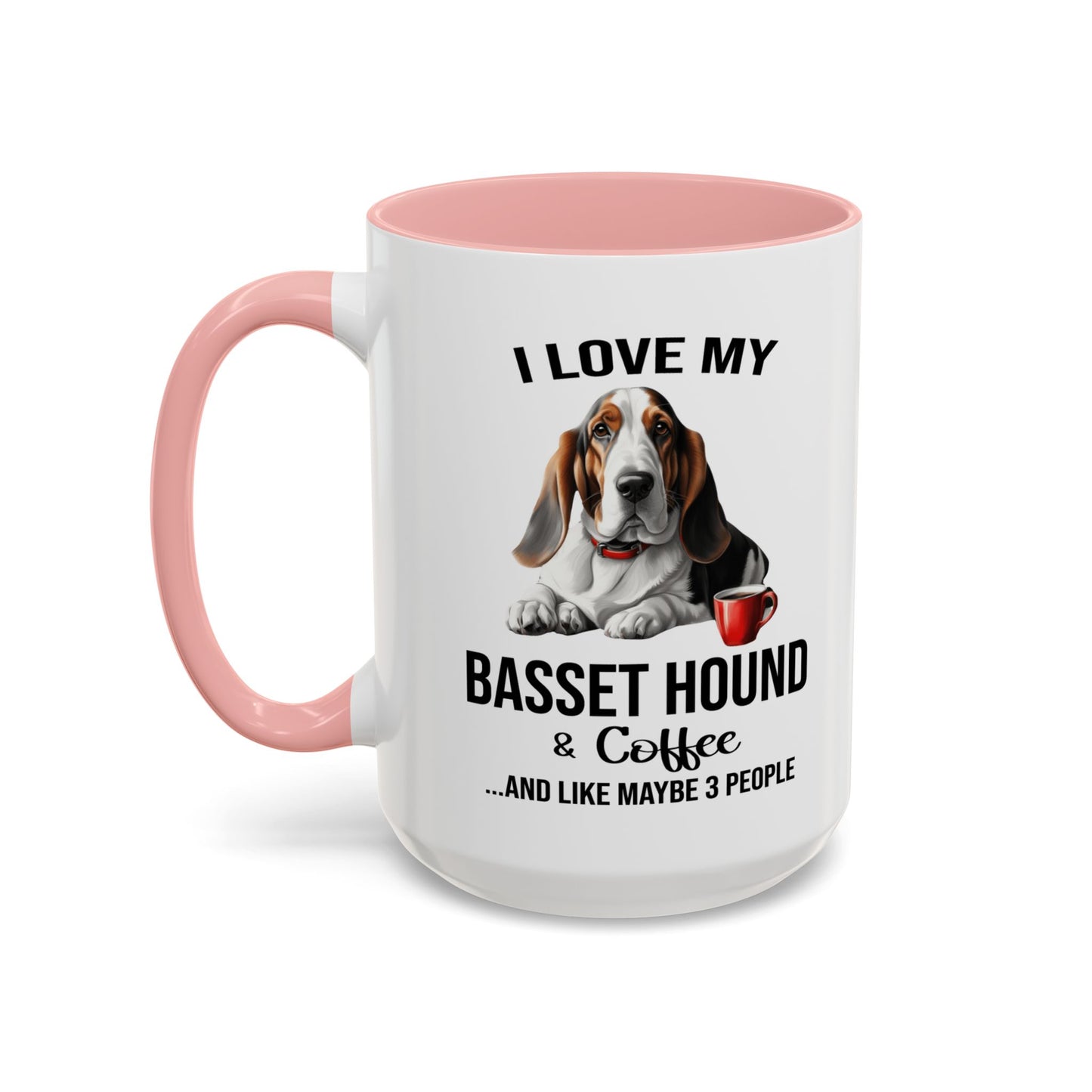 Basset Hound Lover Mug, Basset Hound Lover Gift, Coffee Mug, Basset Hound Mug, Basset Hound Gift, Basset Hound Owner, Coffee Cup A0023-005 Accent Coffee Mug (11, 15oz)