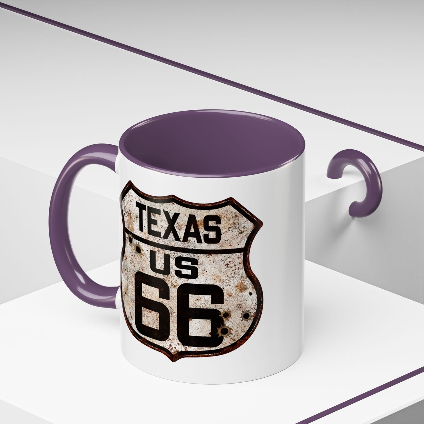 Mug Vintage Rusty Route 66 Highway Shield Texas Route 66 Gift 11oz, 15oz