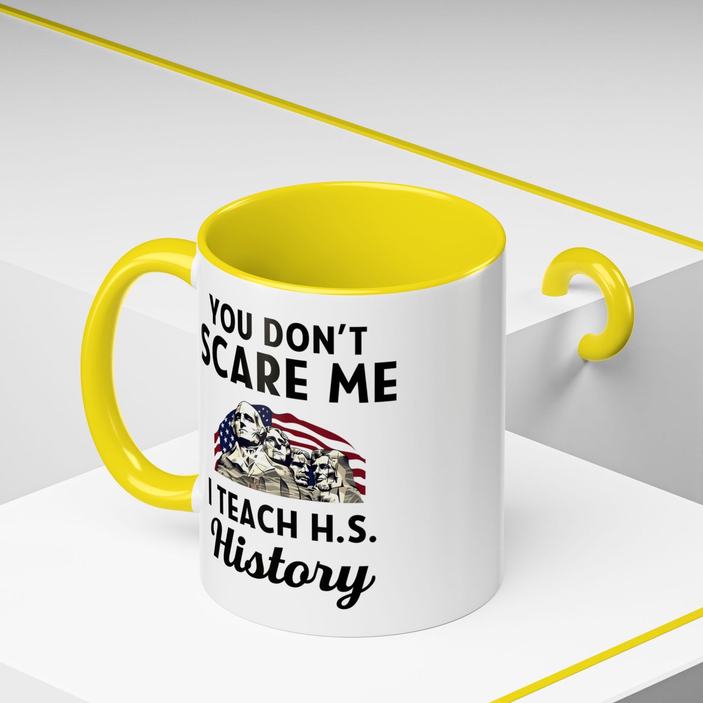 Funny History Teacher Mug Gift - You Don't Scare Me Quote Accent Coffee Mug (11, 15oz)