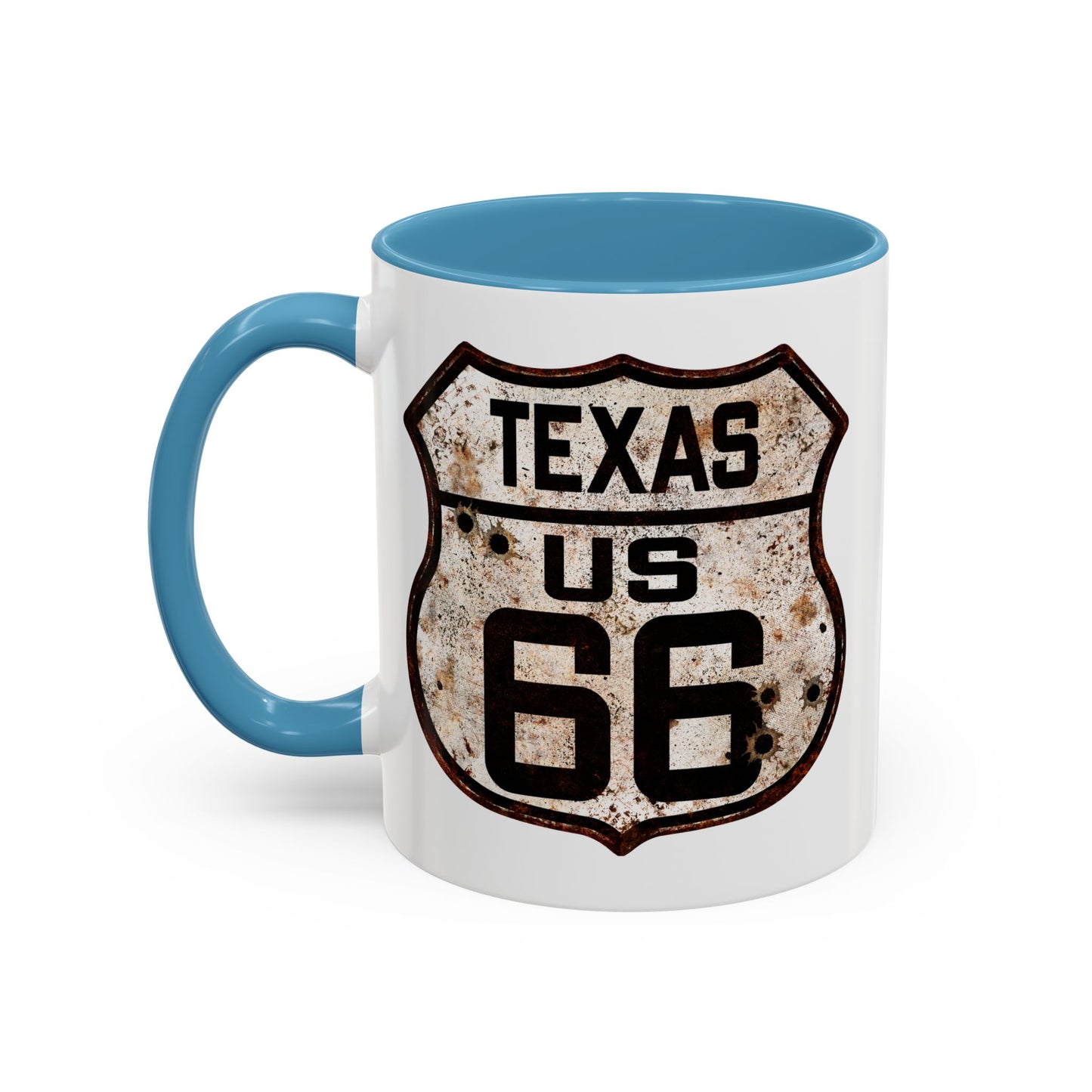 Mug Vintage Rusty Route 66 Highway Shield Texas Route 66 Gift 11oz, 15oz