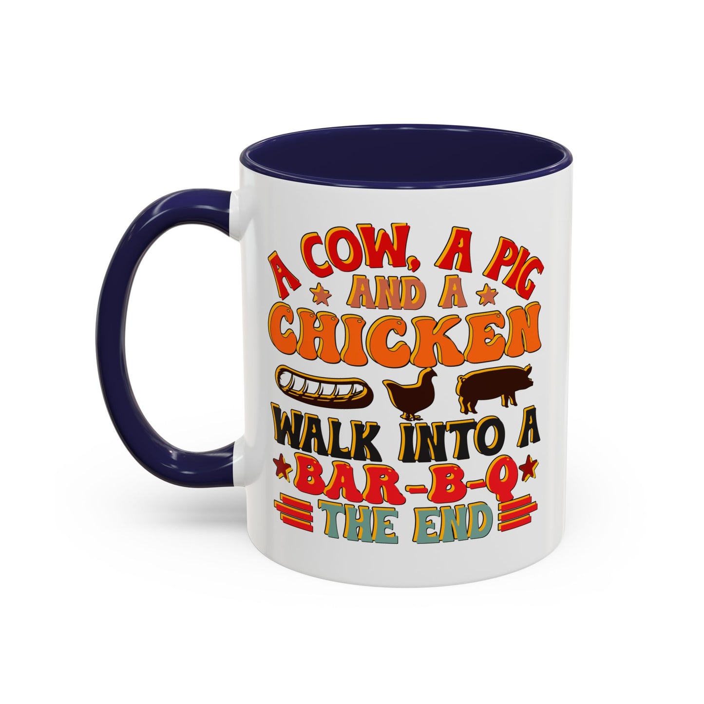 Funny BBQ Grilling Coffee Mug, Pig Cow Duck, Novelty Tea Cup, Barbecue Lover Gift, Kitchen Decor