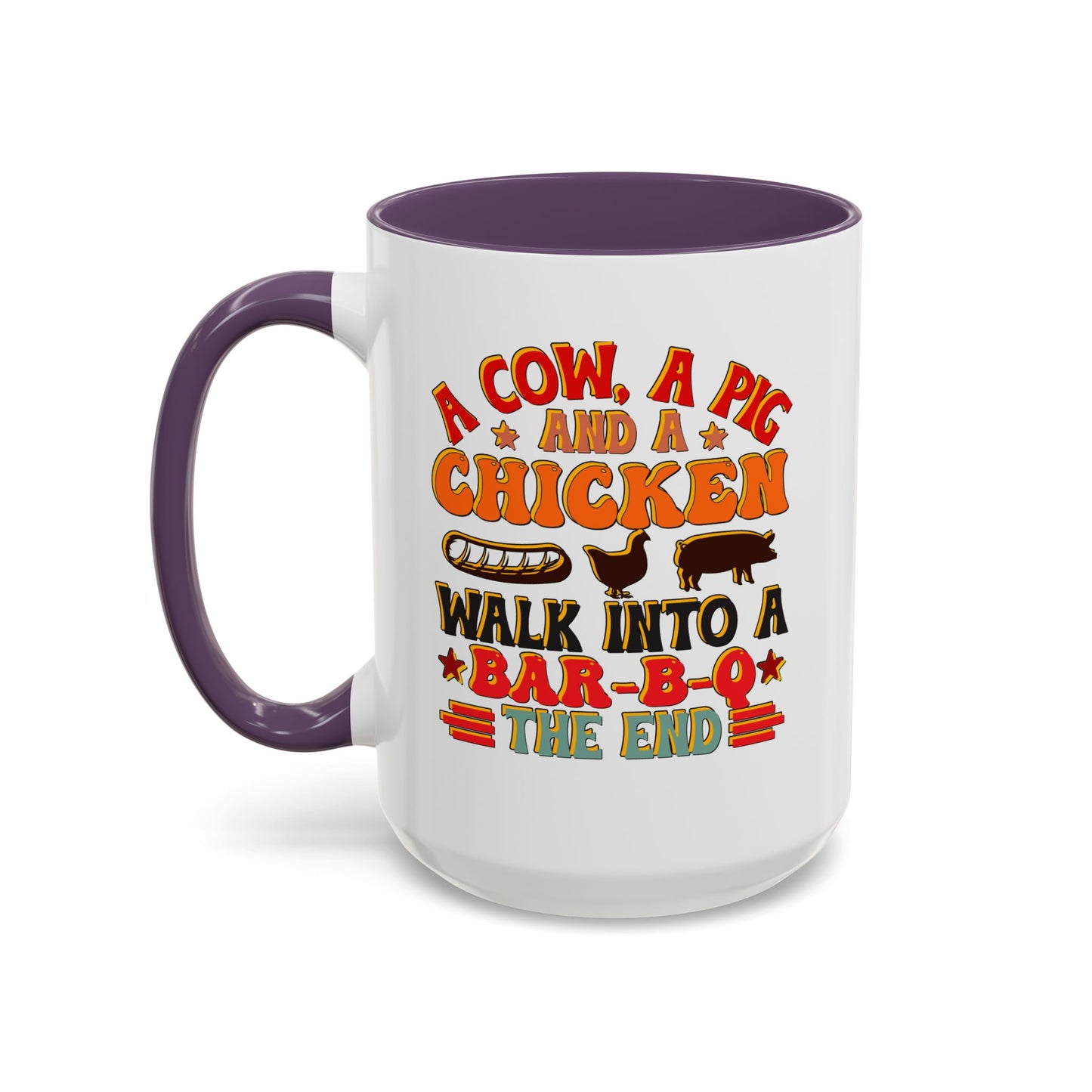 Funny BBQ Grilling Coffee Mug, Pig Cow Duck, Novelty Tea Cup, Barbecue Lover Gift, Kitchen Decor