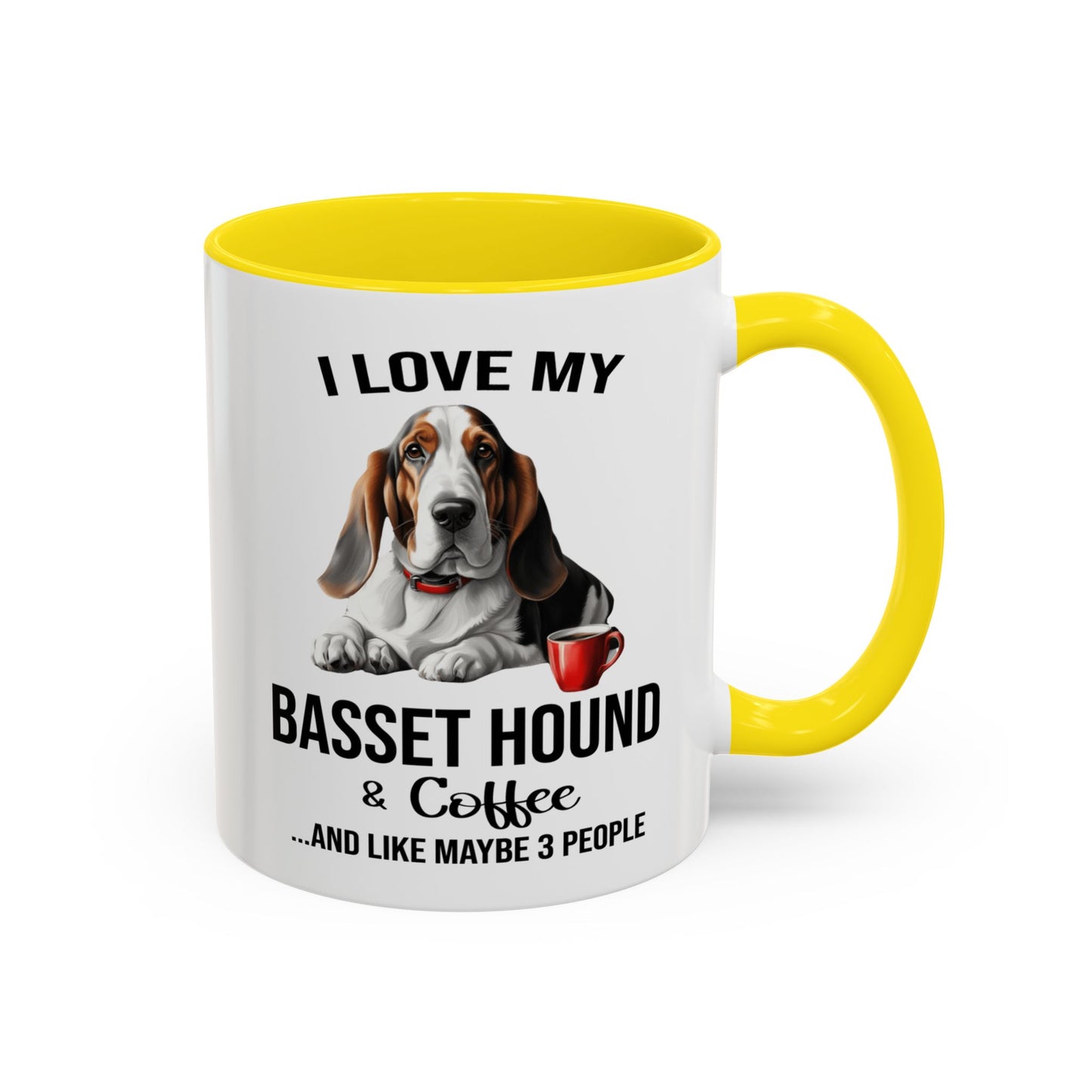 Basset Hound Lover Mug, Basset Hound Lover Gift, Coffee Mug, Basset Hound Mug, Basset Hound Gift, Basset Hound Owner, Coffee Cup A0023-005 Accent Coffee Mug (11, 15oz)