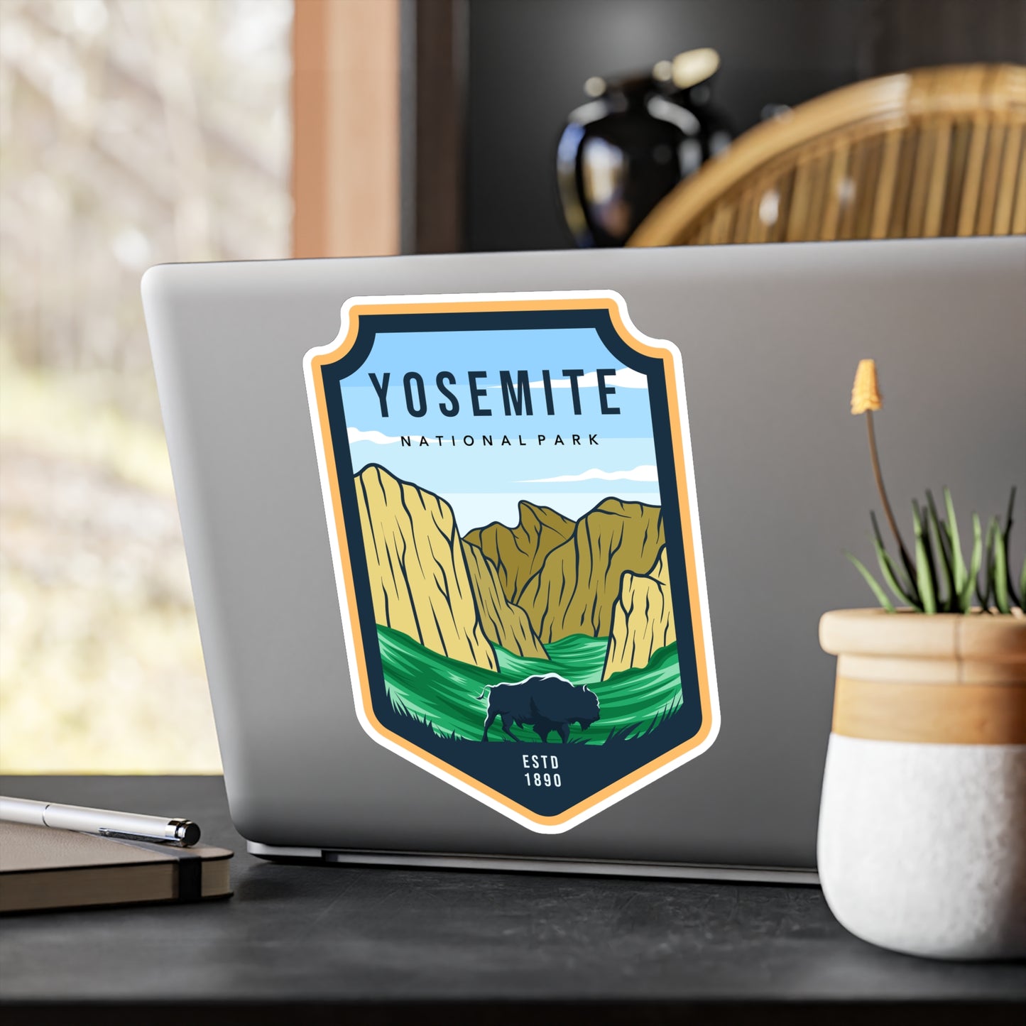 Yosemite National Park Sticker, National Park Stickers, Travel Stickers, Laptop Decal, Vinyl Sticker, Vinyl Decal, Floral Stickers