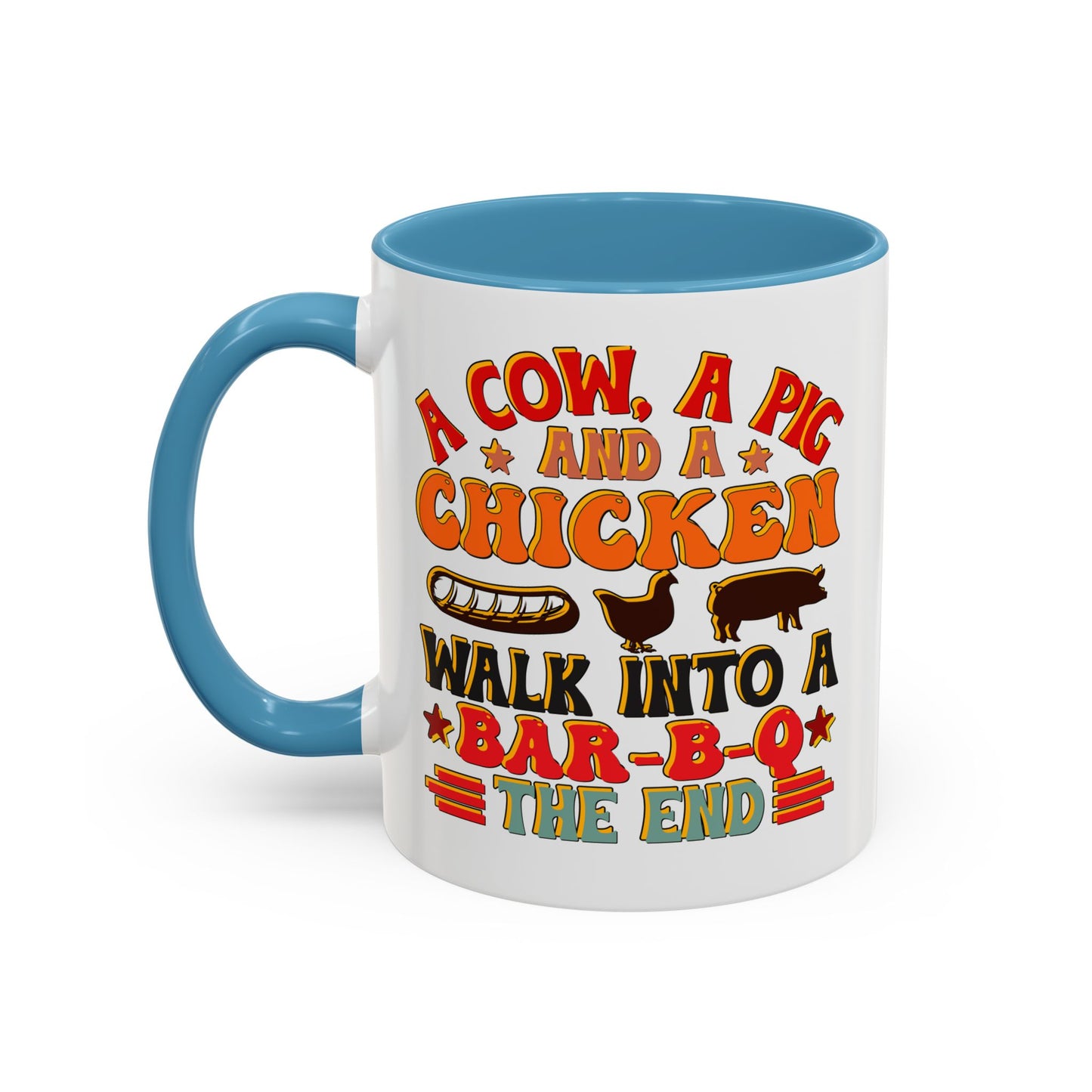 Funny BBQ Grilling Coffee Mug, Pig Cow Duck, Novelty Tea Cup, Barbecue Lover Gift, Kitchen Decor