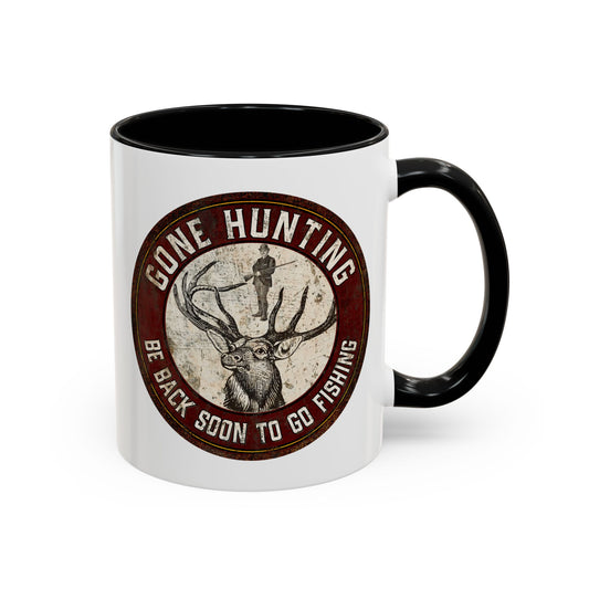 Mug - Vintage Gone Hunting Be Back to go Fishing Funny Gift for Hunters