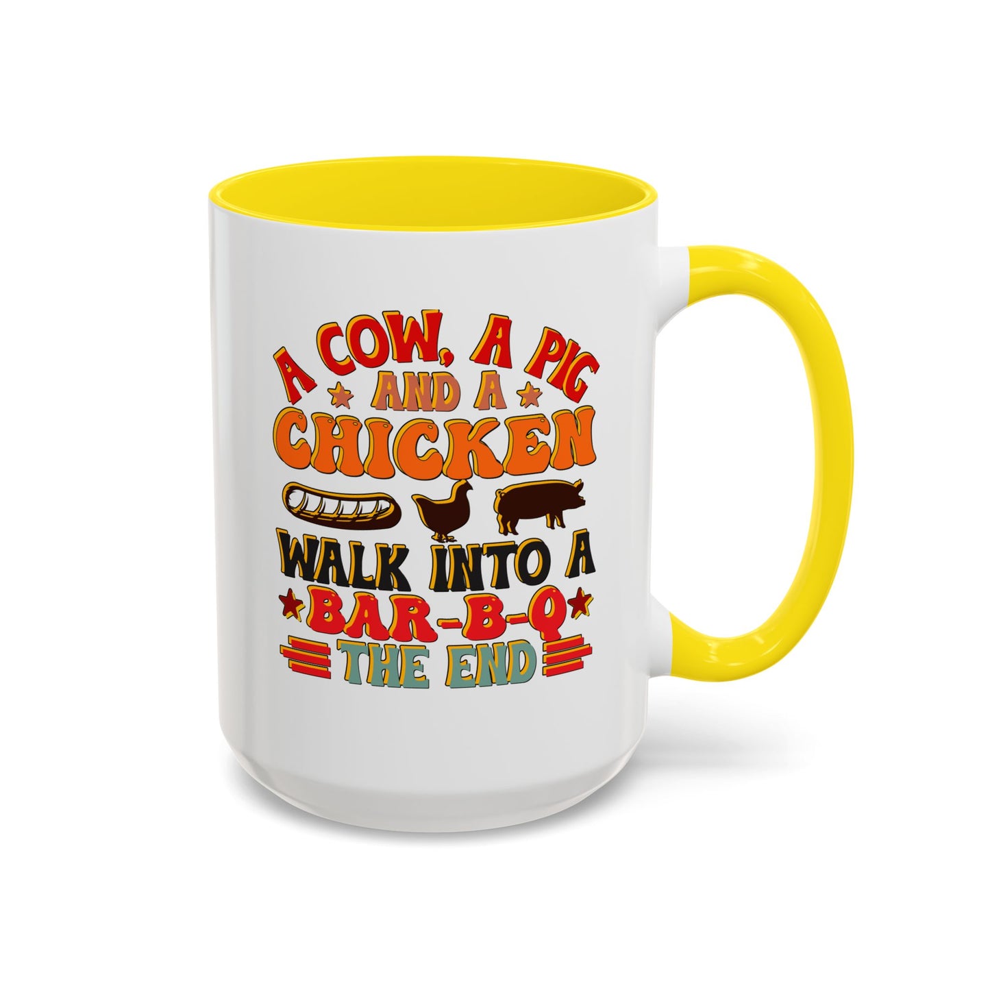 Funny BBQ Grilling Coffee Mug, Pig Cow Duck, Novelty Tea Cup, Barbecue Lover Gift, Kitchen Decor