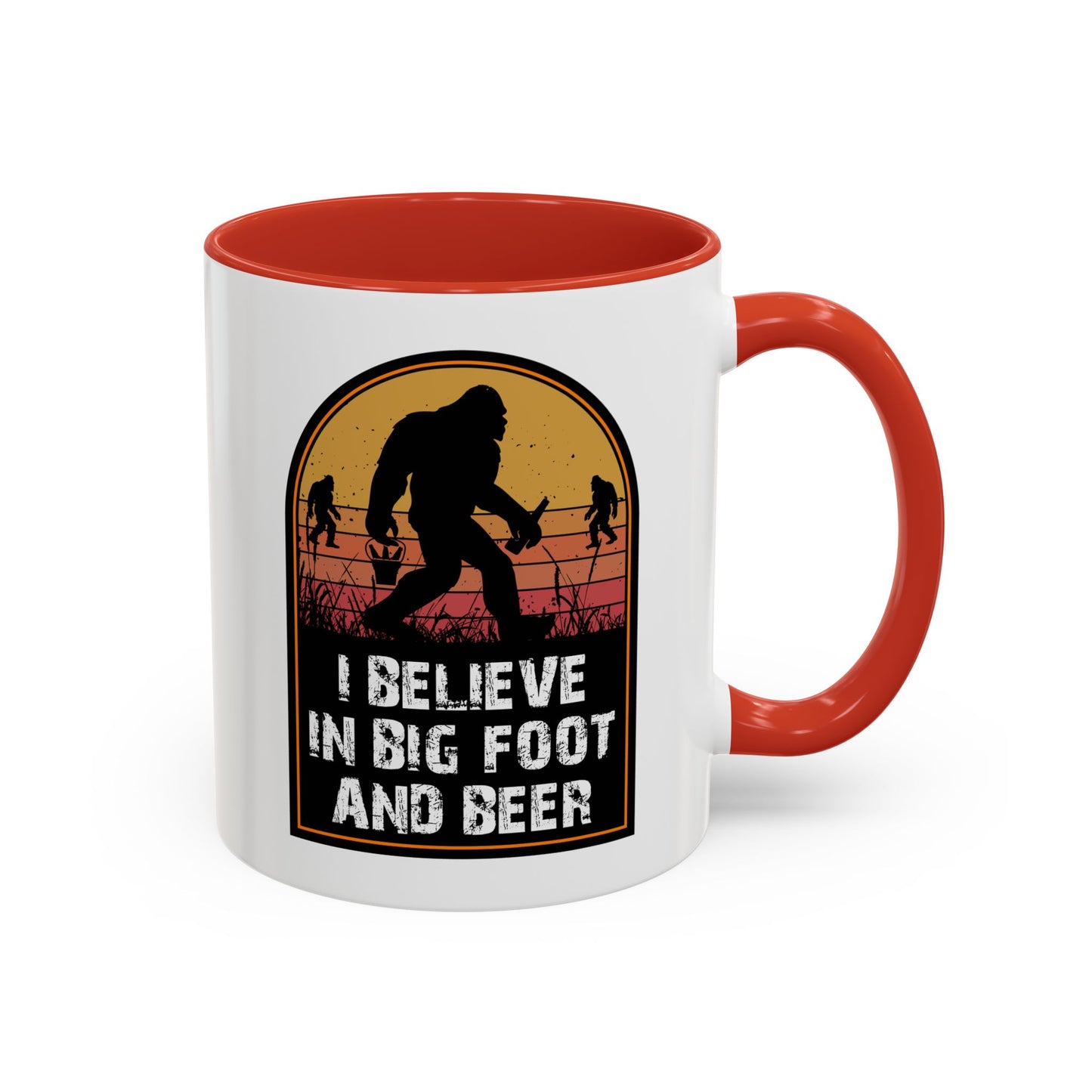 Big Foot and Beer Sticker - Sasquatch Decal - Funny Yeti Gift Accent Coffee Mug (11, 15oz)