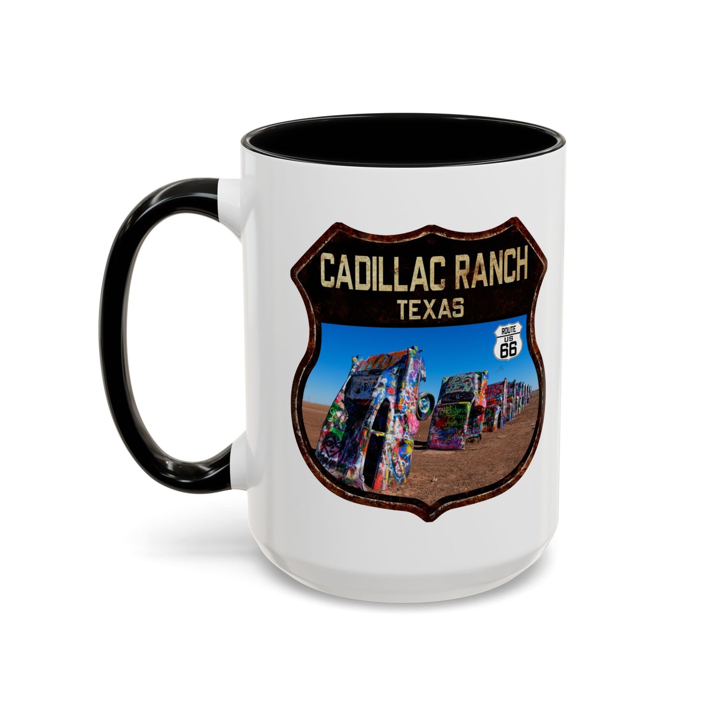 Mug Cadillac Ranch Route 66 Shield Texas 11oz