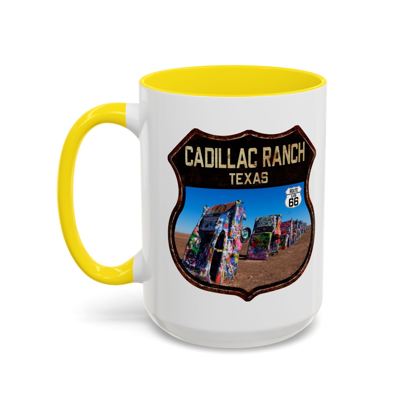 Mug Cadillac Ranch Route 66 Shield Texas 11oz