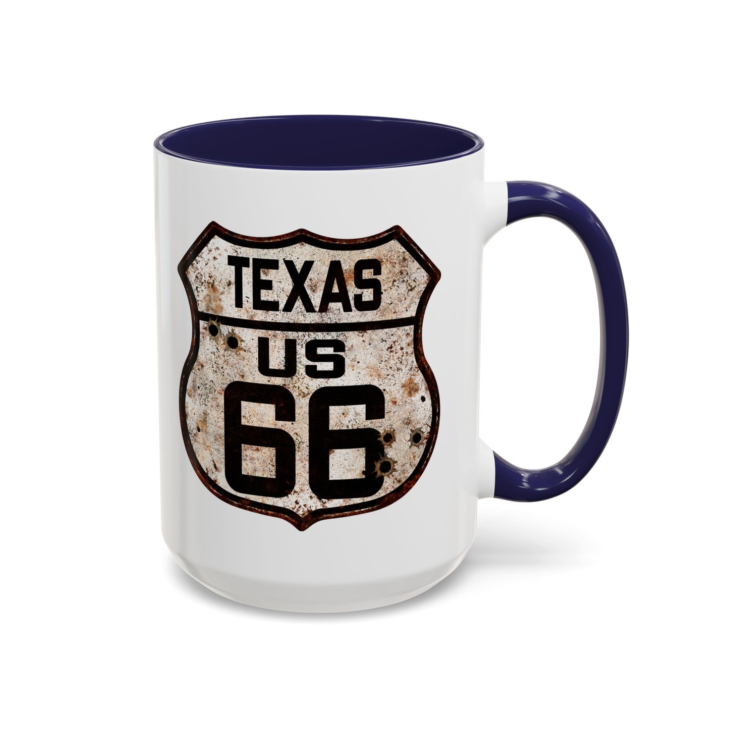 Mug Vintage Rusty Route 66 Highway Shield Texas Route 66 Gift 11oz, 15oz