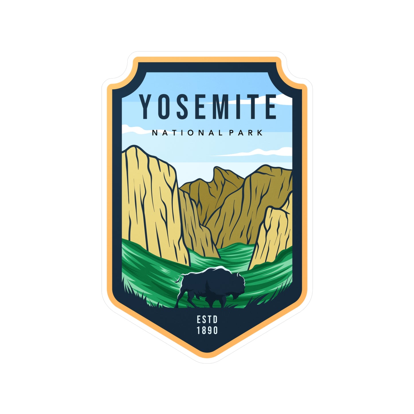 Yosemite National Park Sticker, National Park Stickers, Travel Stickers, Laptop Decal, Vinyl Sticker, Vinyl Decal, Floral Stickers