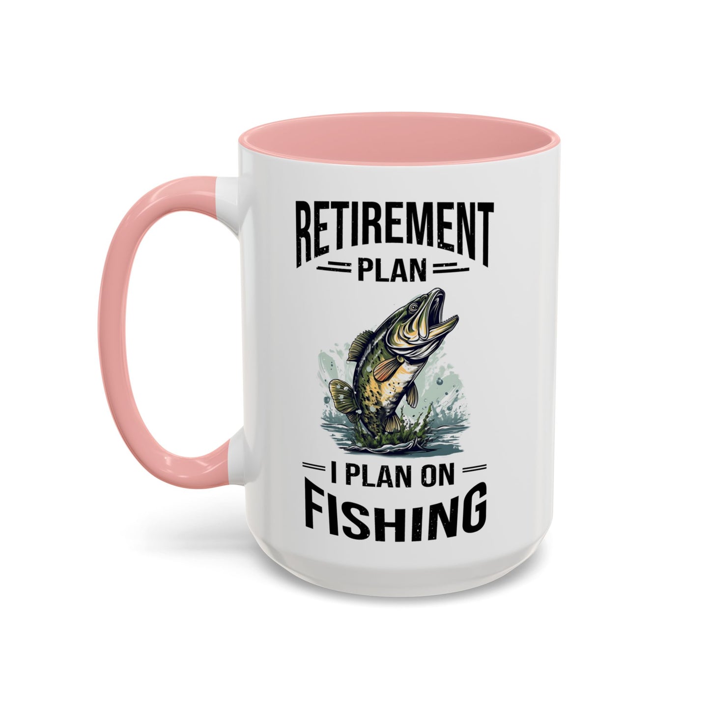 Retirement Mug - Retirement Plan Gone Fishing - Coffee Mug - Funny Retirement Gift, Happy Retirement Mug, Fishing Retirement Gift A0037-03 Accent Coffee Mug (11, 15oz)