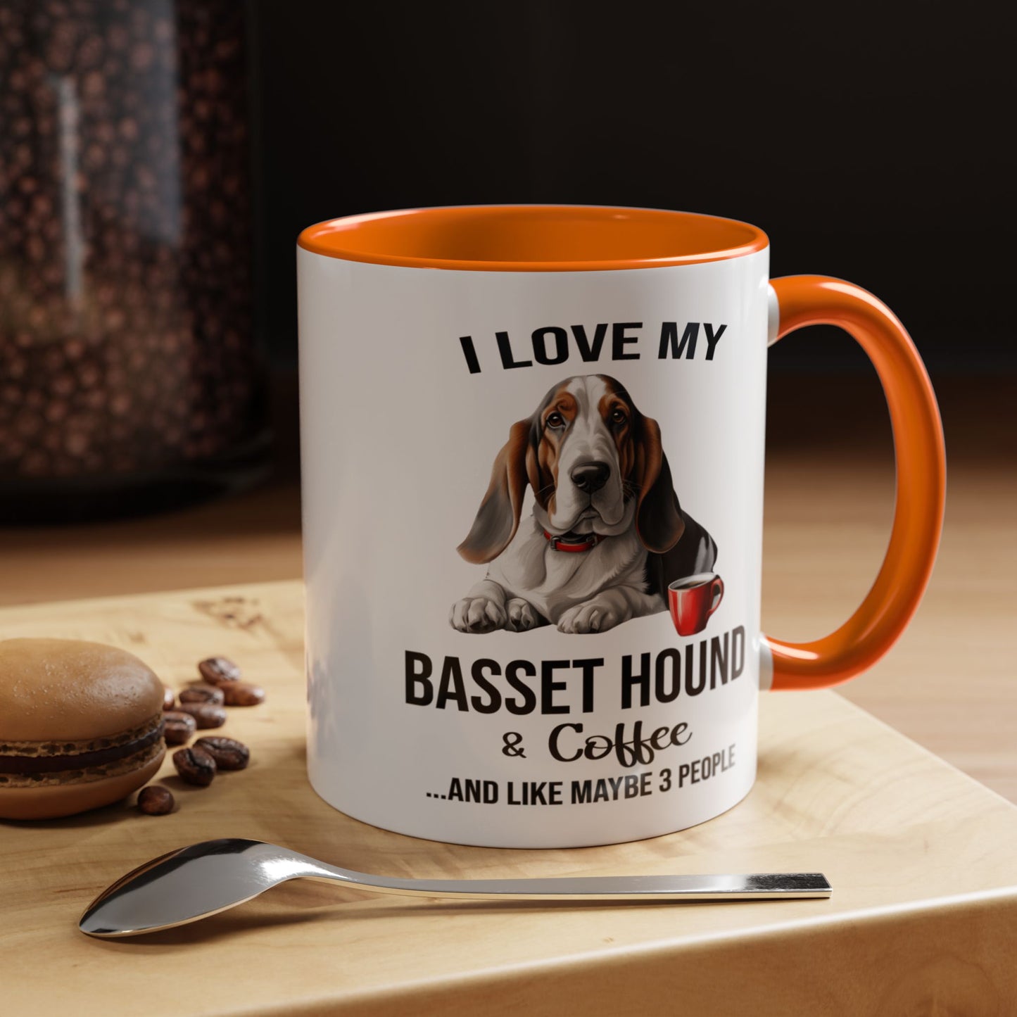 Basset Hound Lover Mug, Basset Hound Lover Gift, Coffee Mug, Basset Hound Mug, Basset Hound Gift, Basset Hound Owner, Coffee Cup A0023-005 Accent Coffee Mug (11, 15oz)