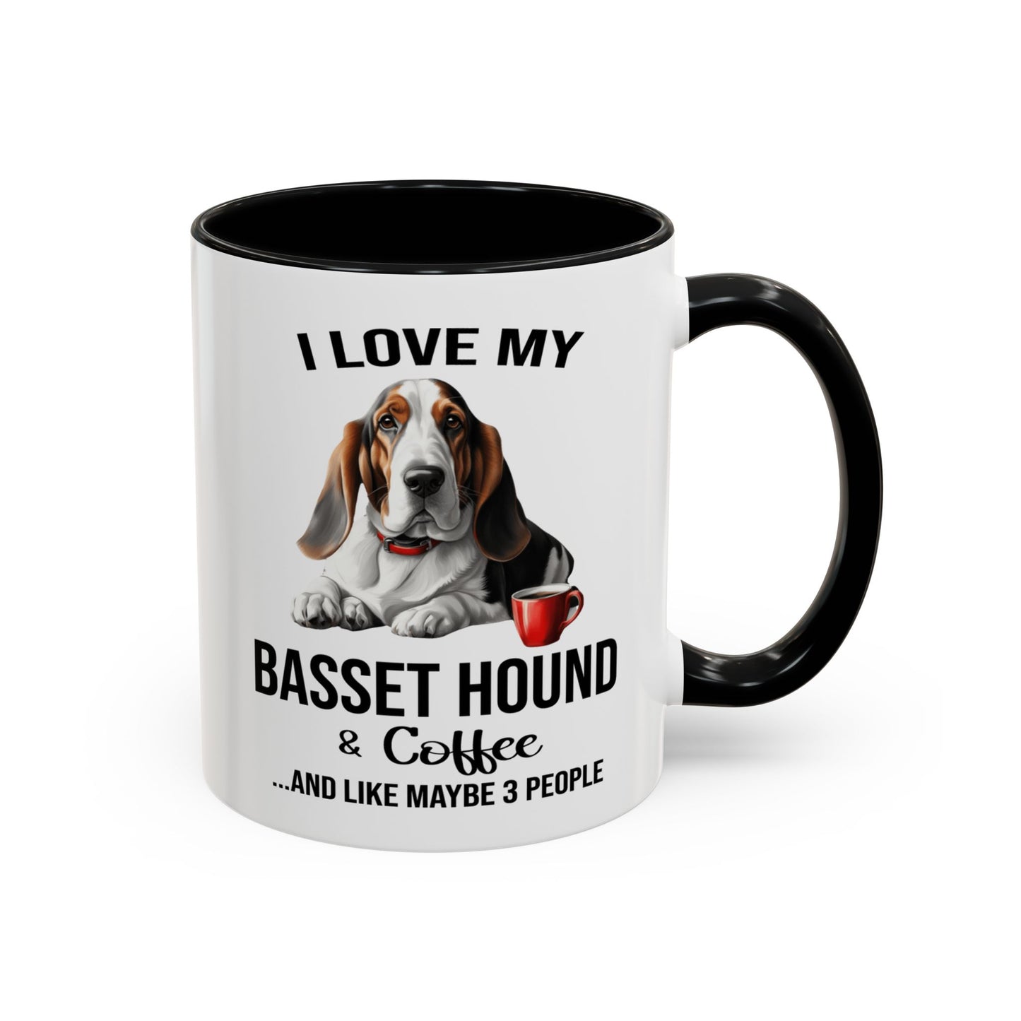 Basset Hound Lover Mug, Basset Hound Lover Gift, Coffee Mug, Basset Hound Mug, Basset Hound Gift, Basset Hound Owner, Coffee Cup A0023-005 Accent Coffee Mug (11, 15oz)