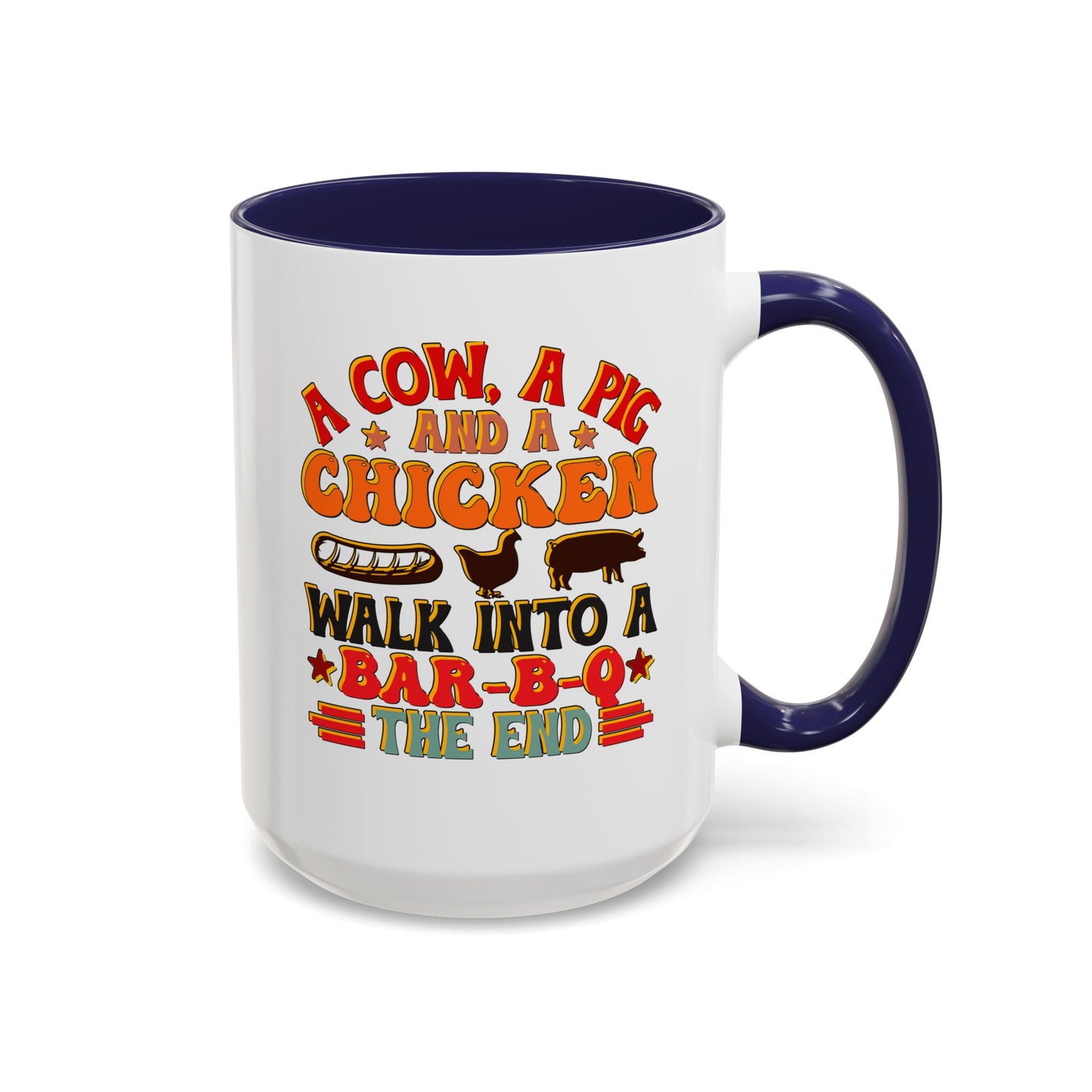 Funny BBQ Grilling Coffee Mug, Pig Cow Duck, Novelty Tea Cup, Barbecue Lover Gift, Kitchen Decor