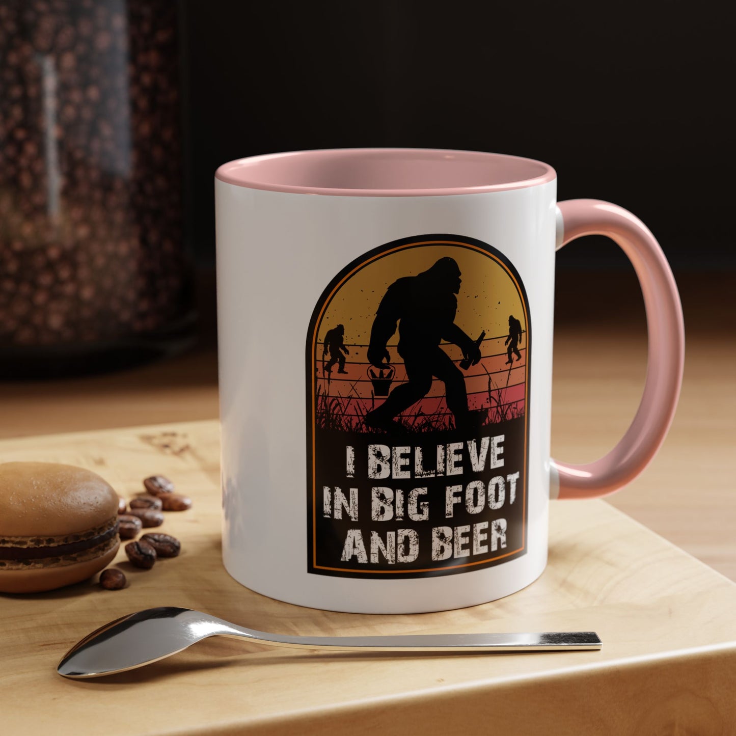 Big Foot and Beer Sticker - Sasquatch Decal - Funny Yeti Gift Accent Coffee Mug (11, 15oz)