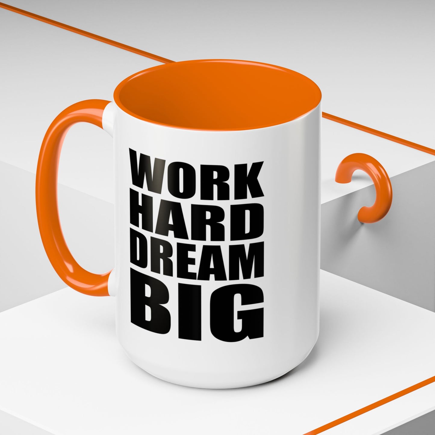 Work Hard Dream Big Mug, Entrepreneur Mug, Business Owner Mug, Business Gift, Business Mug, Motivational Mug, Entrepreneur Gift A0022-006A Accent Coffee Mug (11, 15oz)