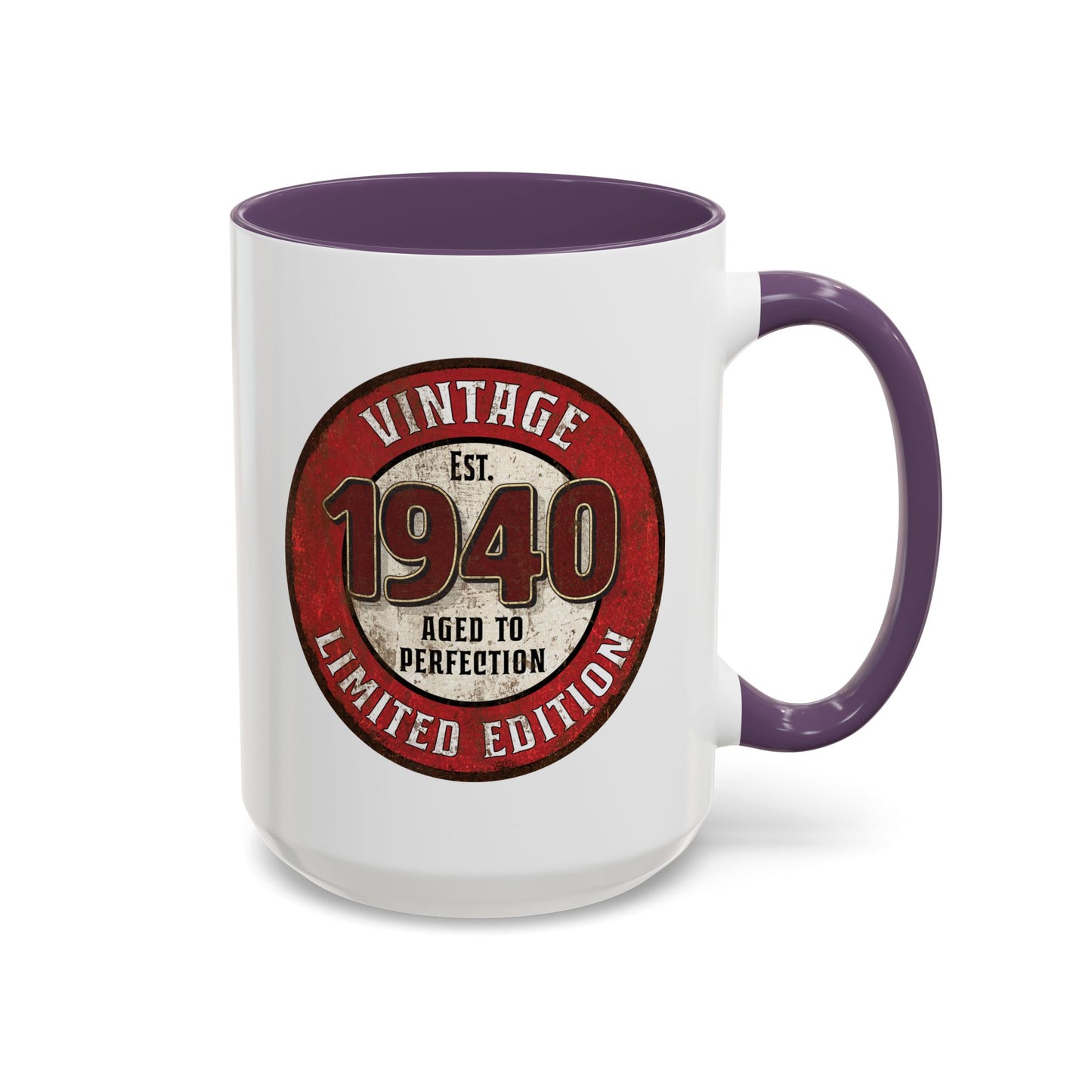 Vintage 1940 Birthday Mug, Aged to Perfection Limited Qty Coffee Cup