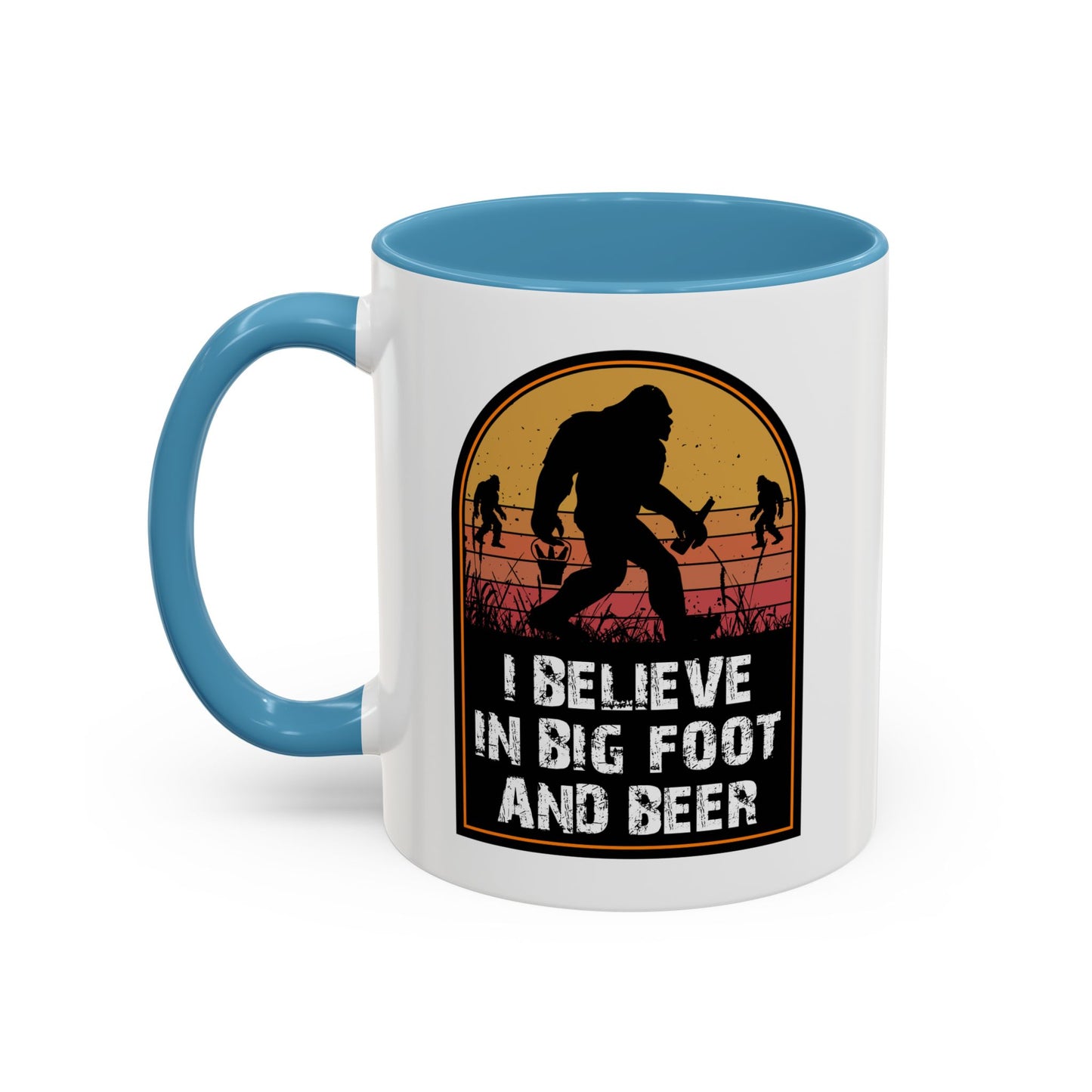 Big Foot and Beer Sticker - Sasquatch Decal - Funny Yeti Gift Accent Coffee Mug (11, 15oz)