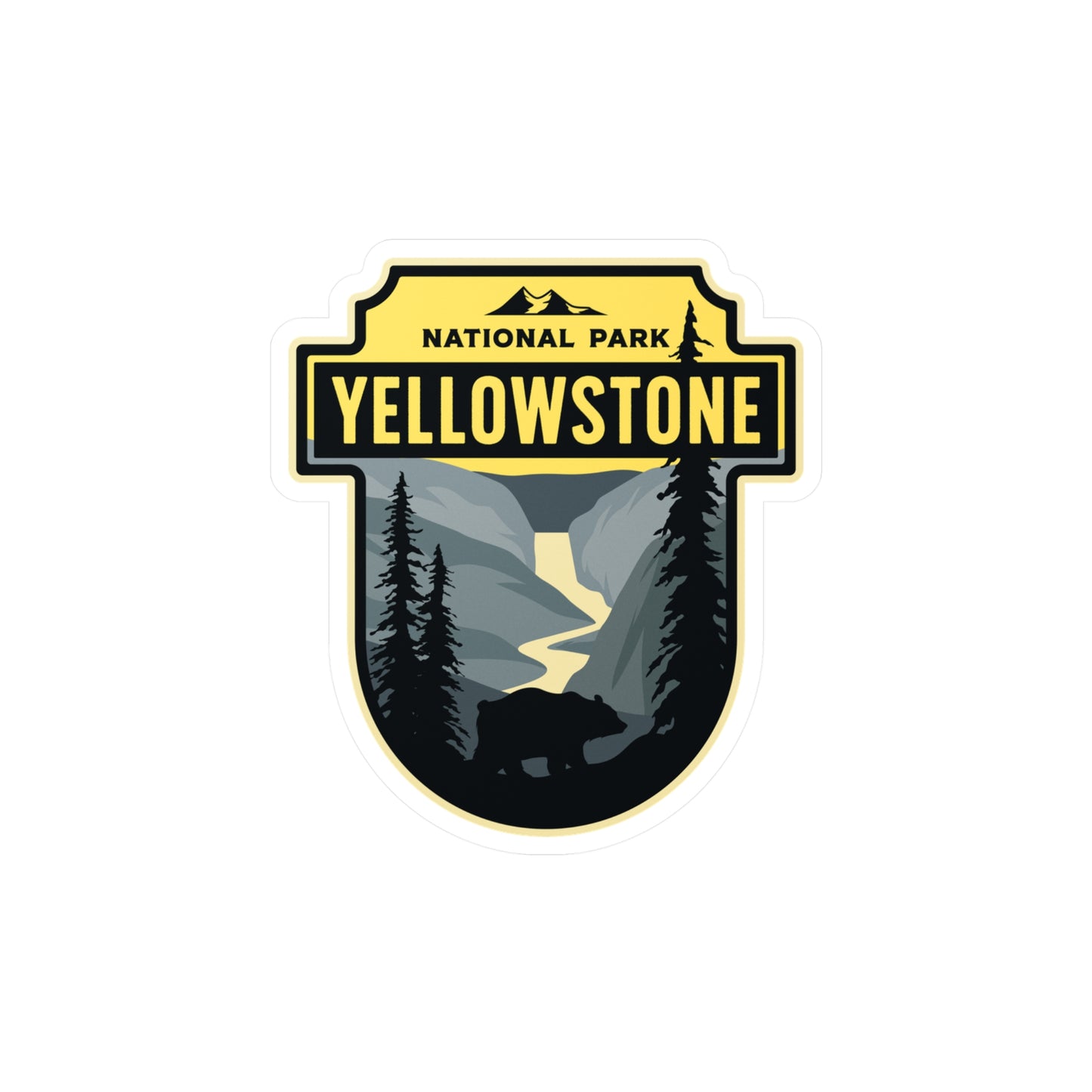 Sticker Yellowstone National Park, Wyoming, Bison, Waterproof, 4 sizes, National Park Stickers, Travel Stickers, Laptop Decal, Vinyl Sticker, Vinyl Decal