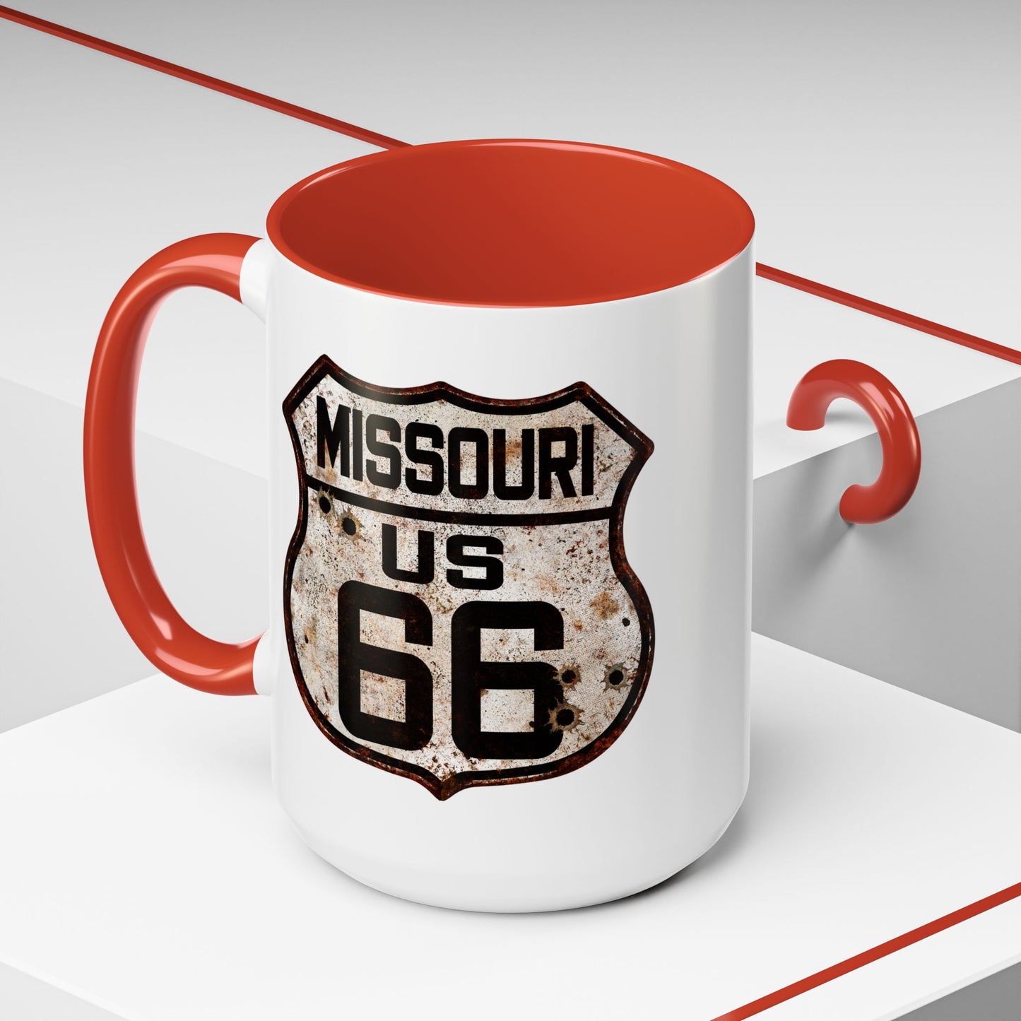 Mug Vintage Rusty Route 66 Highway Shield Missouri Route 66 Gift 11oz, 15oz