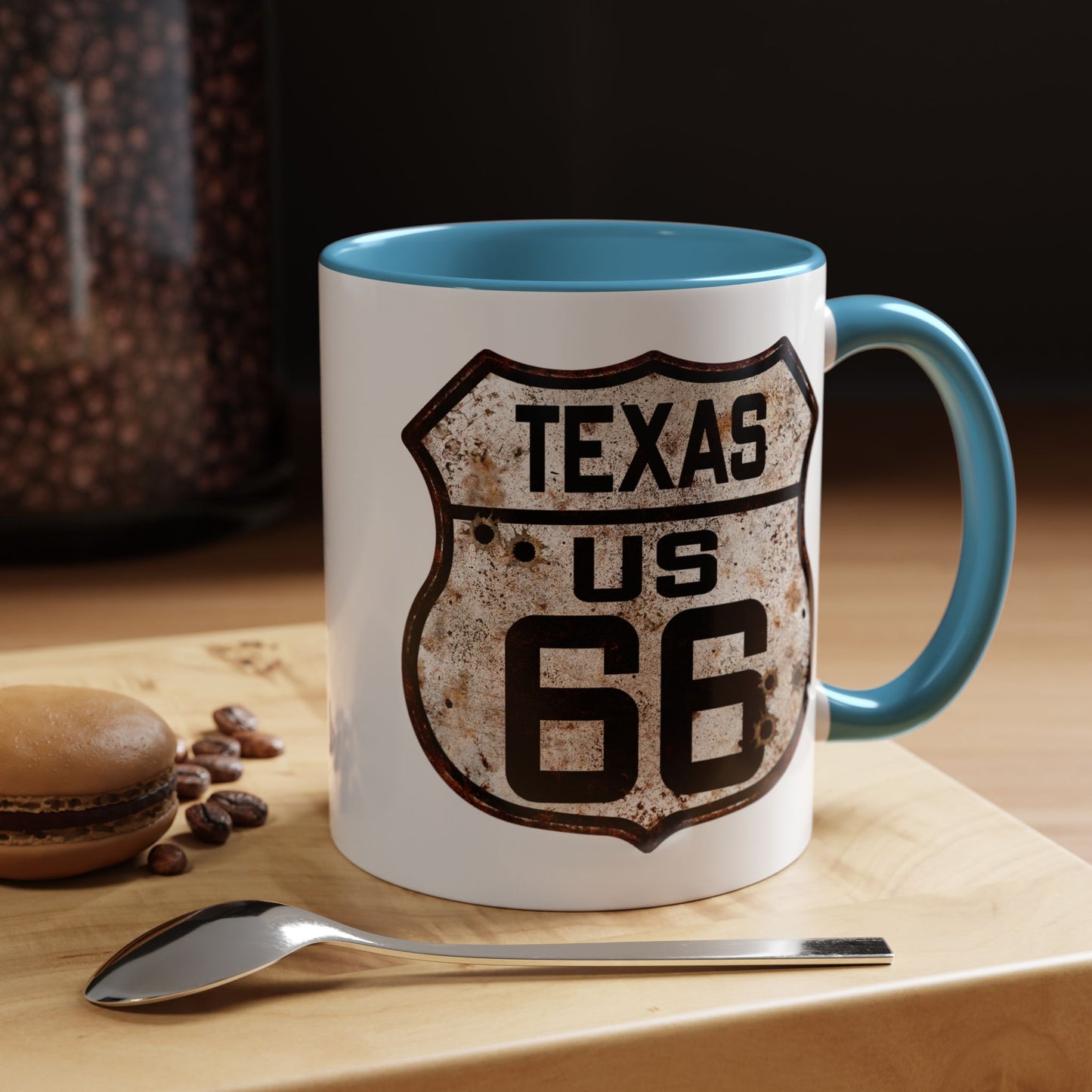 Mug Vintage Rusty Route 66 Highway Shield Texas Route 66 Gift 11oz, 15oz