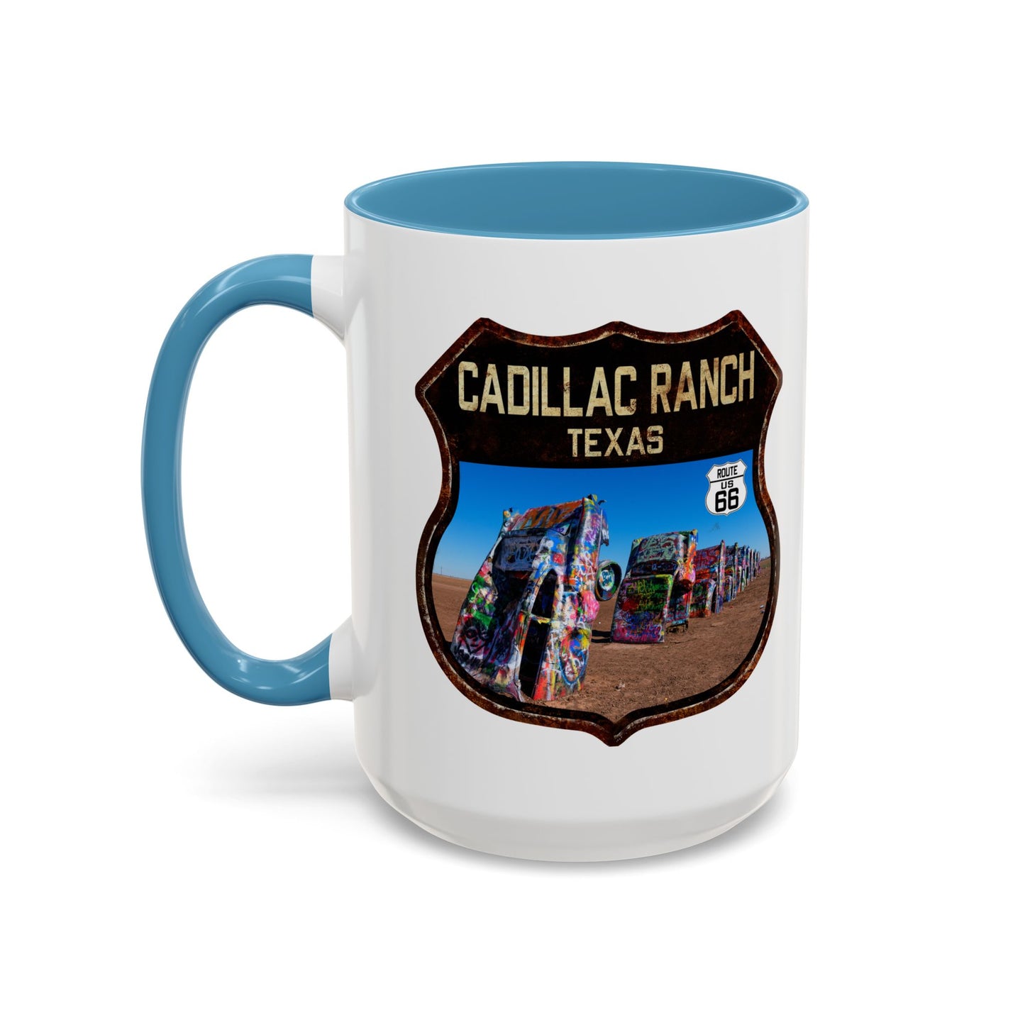 Mug Cadillac Ranch Route 66 Shield Texas 11oz