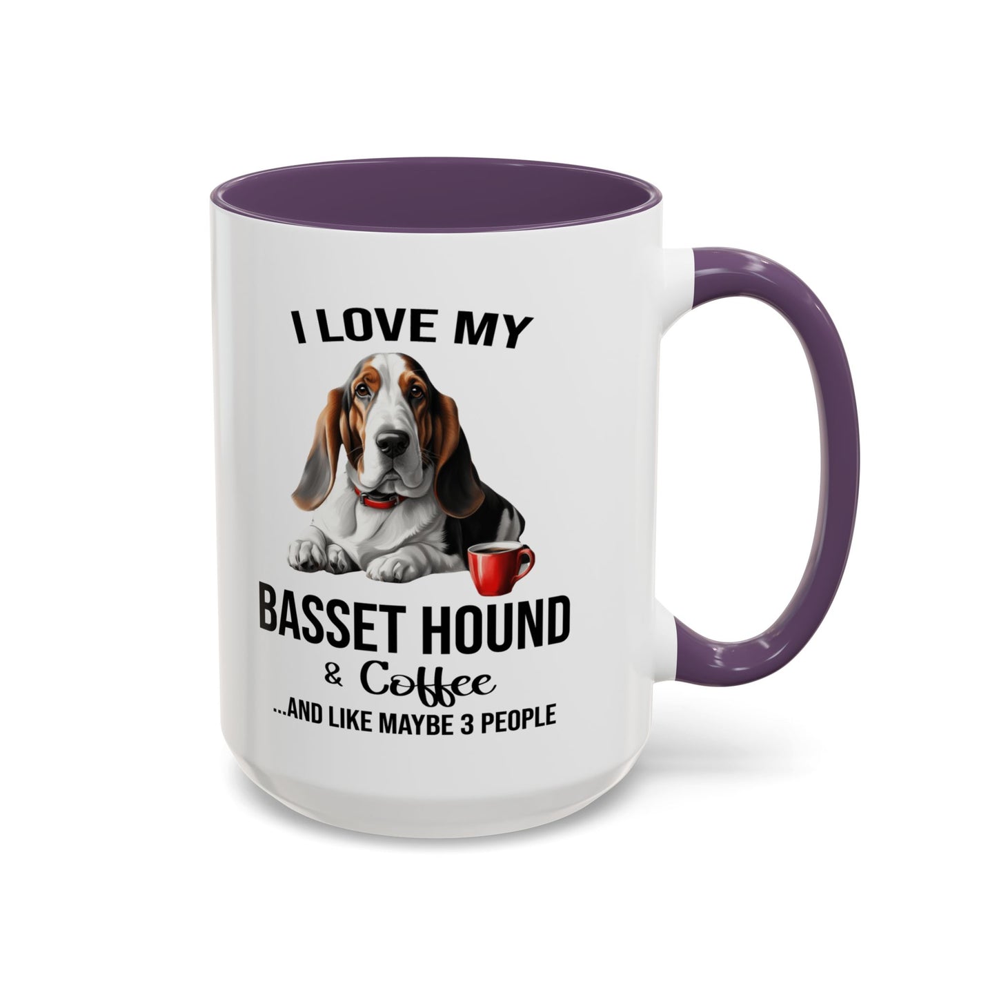 Basset Hound Lover Mug, Basset Hound Lover Gift, Coffee Mug, Basset Hound Mug, Basset Hound Gift, Basset Hound Owner, Coffee Cup A0023-005 Accent Coffee Mug (11, 15oz)