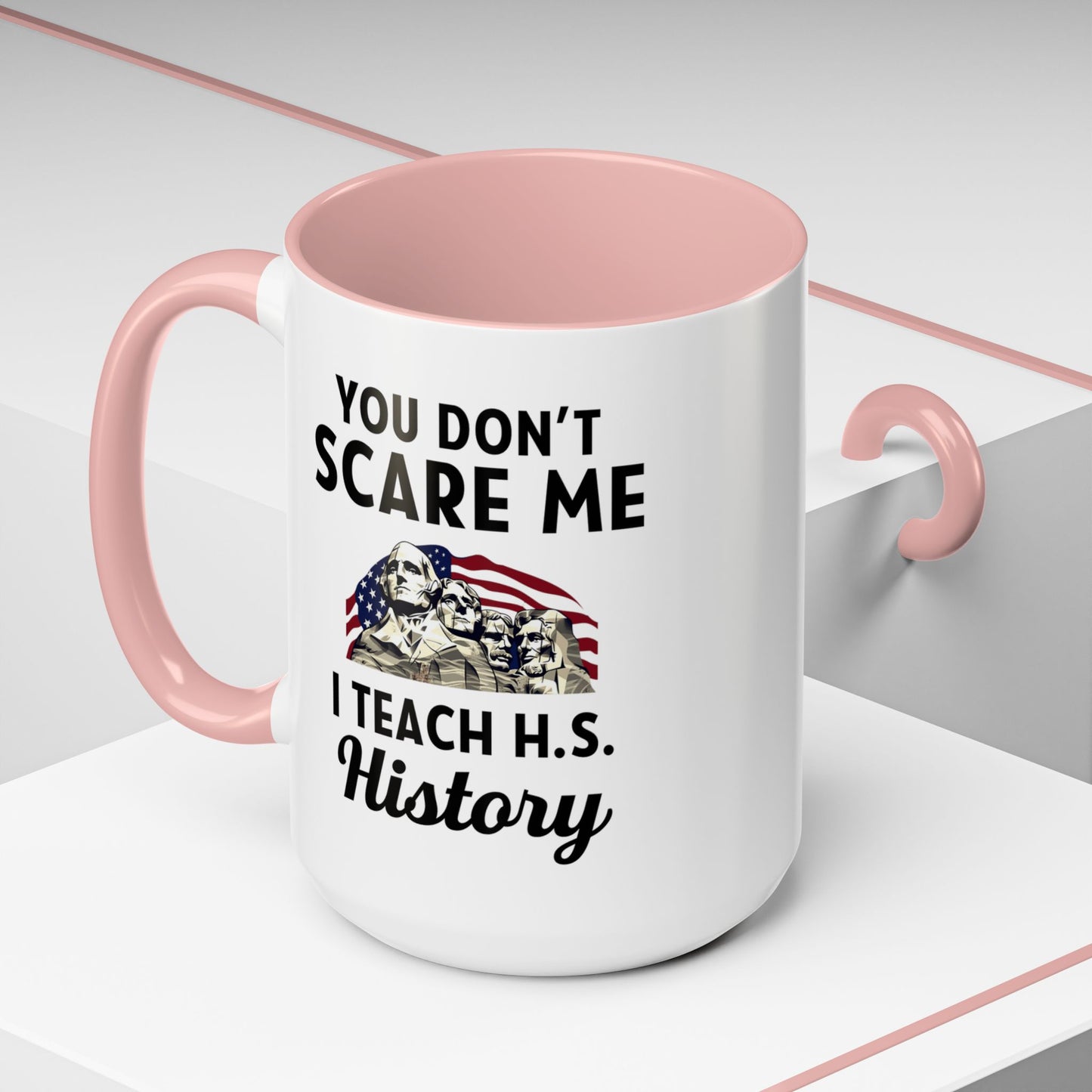 Funny History Teacher Mug Gift - You Don't Scare Me Quote Accent Coffee Mug (11, 15oz)