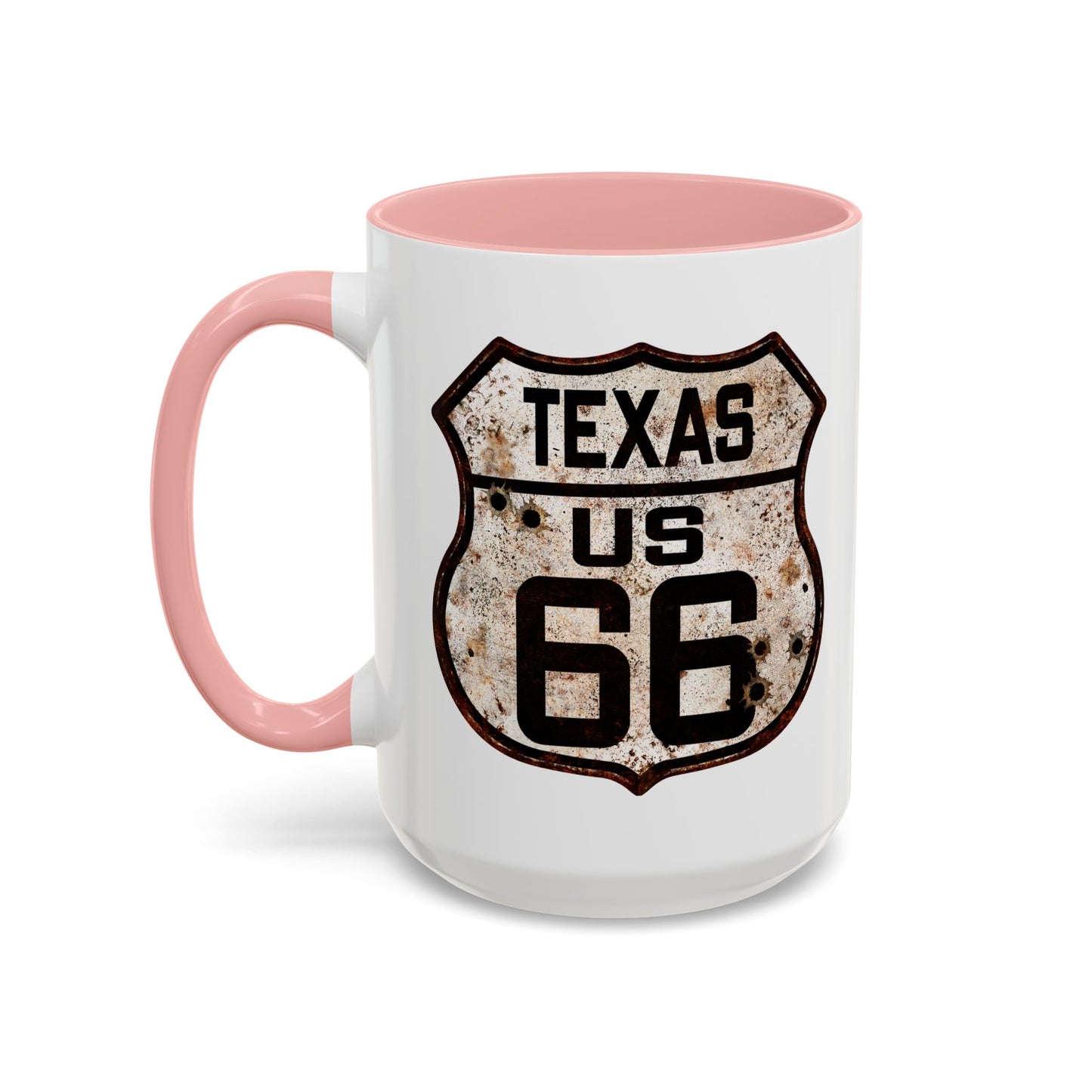 Mug Vintage Rusty Route 66 Highway Shield Texas Route 66 Gift 11oz, 15oz