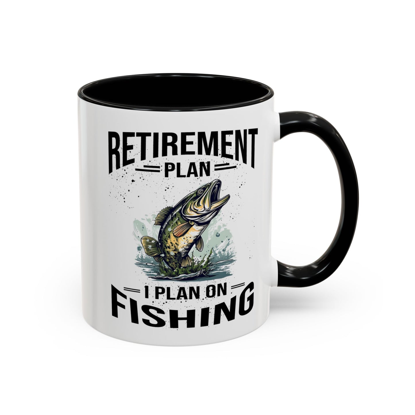 Retirement Mug - Retirement Plan Gone Fishing - Coffee Mug - Funny Retirement Gift, Happy Retirement Mug, Fishing Retirement Gift A0037-03 Accent Coffee Mug (11, 15oz)