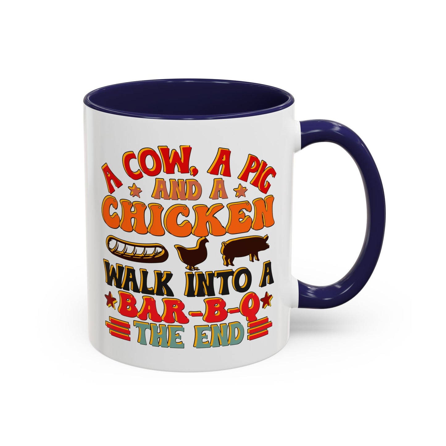 Funny BBQ Grilling Coffee Mug, Pig Cow Duck, Novelty Tea Cup, Barbecue Lover Gift, Kitchen Decor