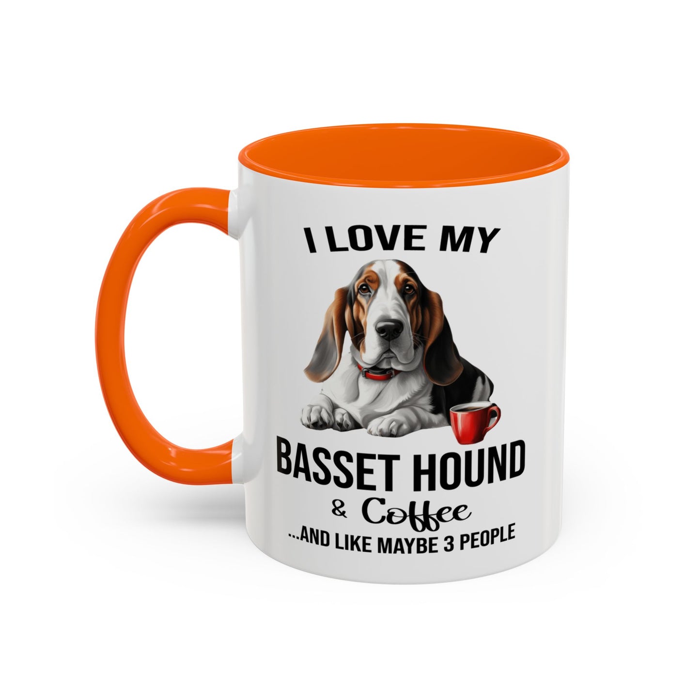 Basset Hound Lover Mug, Basset Hound Lover Gift, Coffee Mug, Basset Hound Mug, Basset Hound Gift, Basset Hound Owner, Coffee Cup A0023-005 Accent Coffee Mug (11, 15oz)