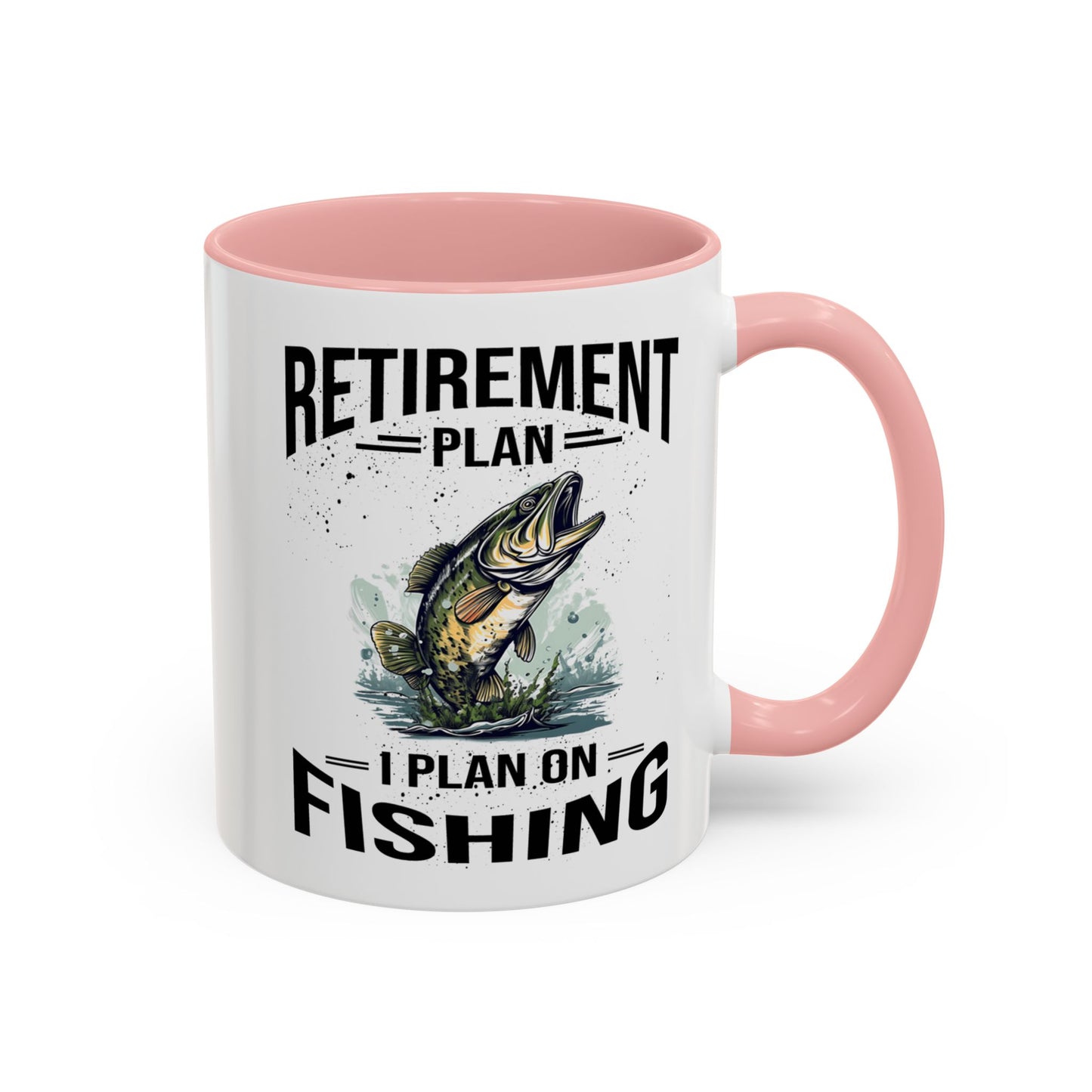 Retirement Mug - Retirement Plan Gone Fishing - Coffee Mug - Funny Retirement Gift, Happy Retirement Mug, Fishing Retirement Gift A0037-03 Accent Coffee Mug (11, 15oz)