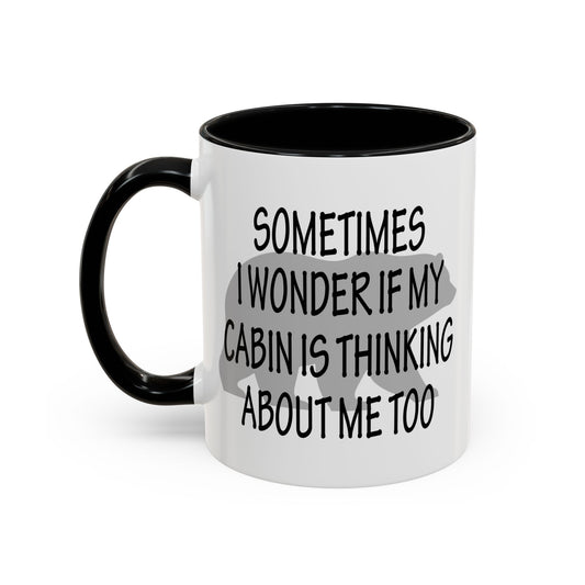 Coffee Mug, Cabin Thinking About Me, Bear Gift, Funny Tea Cup, Novelty Drinkware