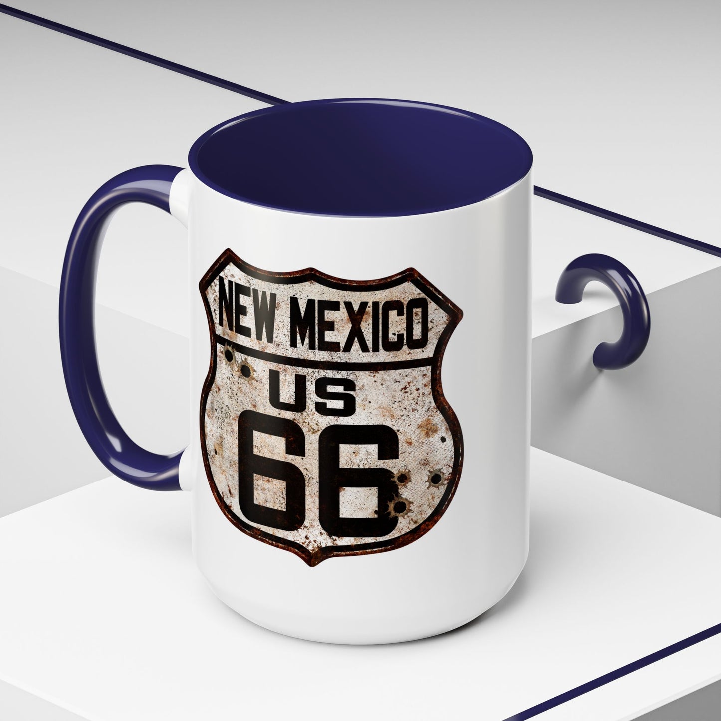 Mug Vintage Rusty Route 66 Highway Shield New Mexico Route 66 Gift 11oz, 15oz