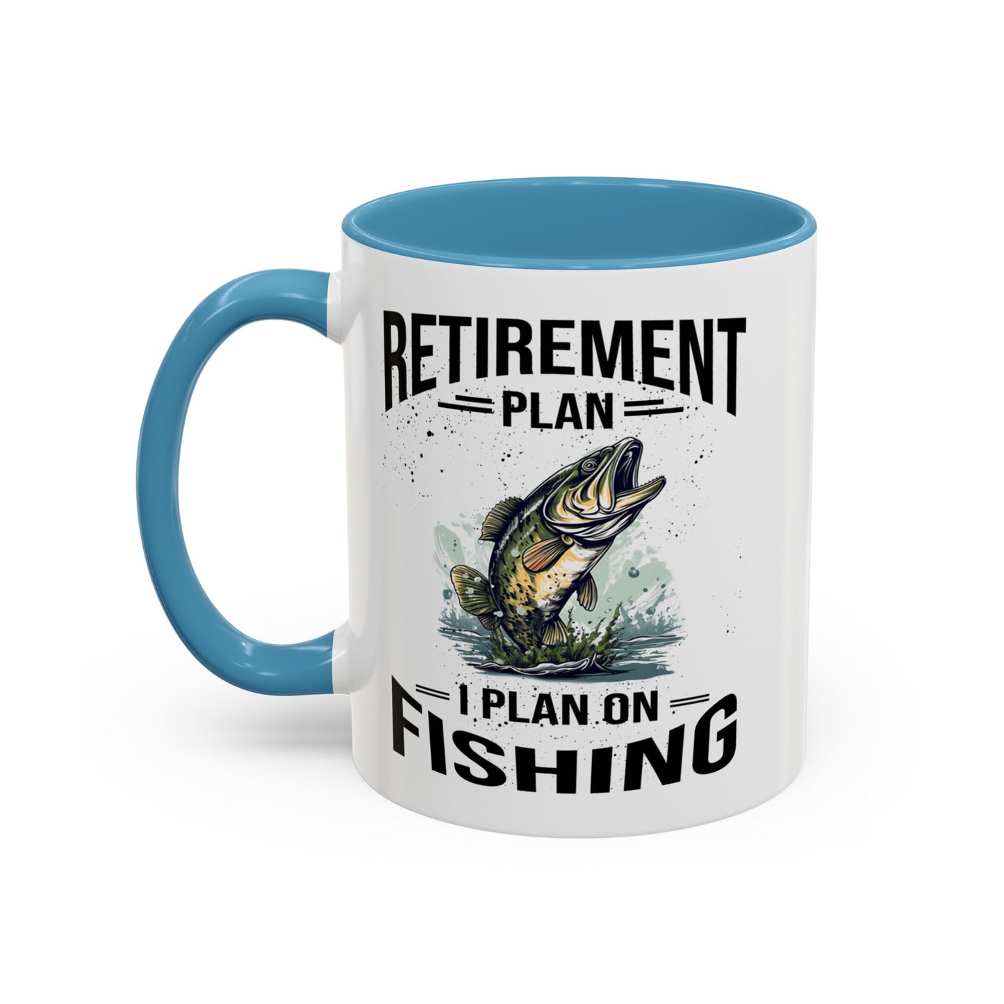 Retirement Mug - Retirement Plan Gone Fishing - Coffee Mug - Funny Retirement Gift, Happy Retirement Mug, Fishing Retirement Gift A0037-03 Accent Coffee Mug (11, 15oz)