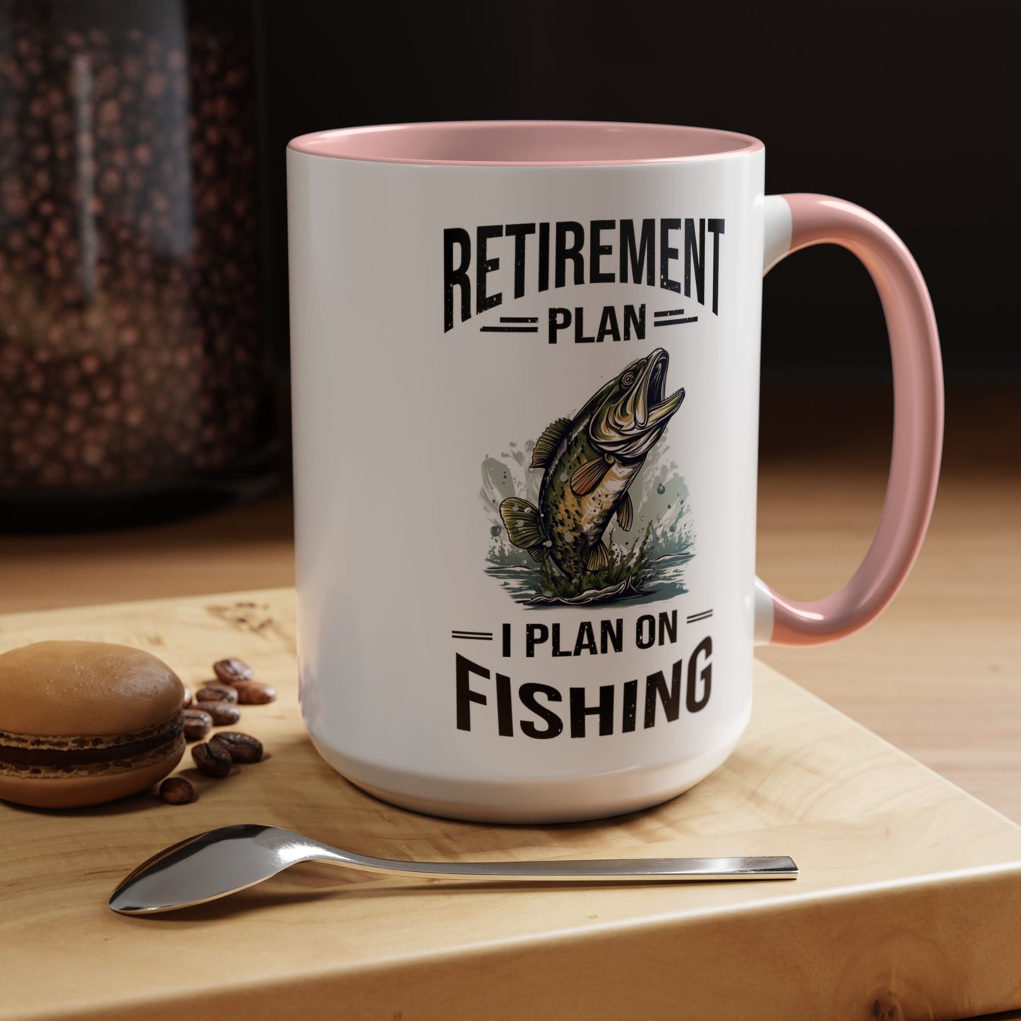 Retirement Mug - Retirement Plan Gone Fishing - Coffee Mug - Funny Retirement Gift, Happy Retirement Mug, Fishing Retirement Gift A0037-03 Accent Coffee Mug (11, 15oz)