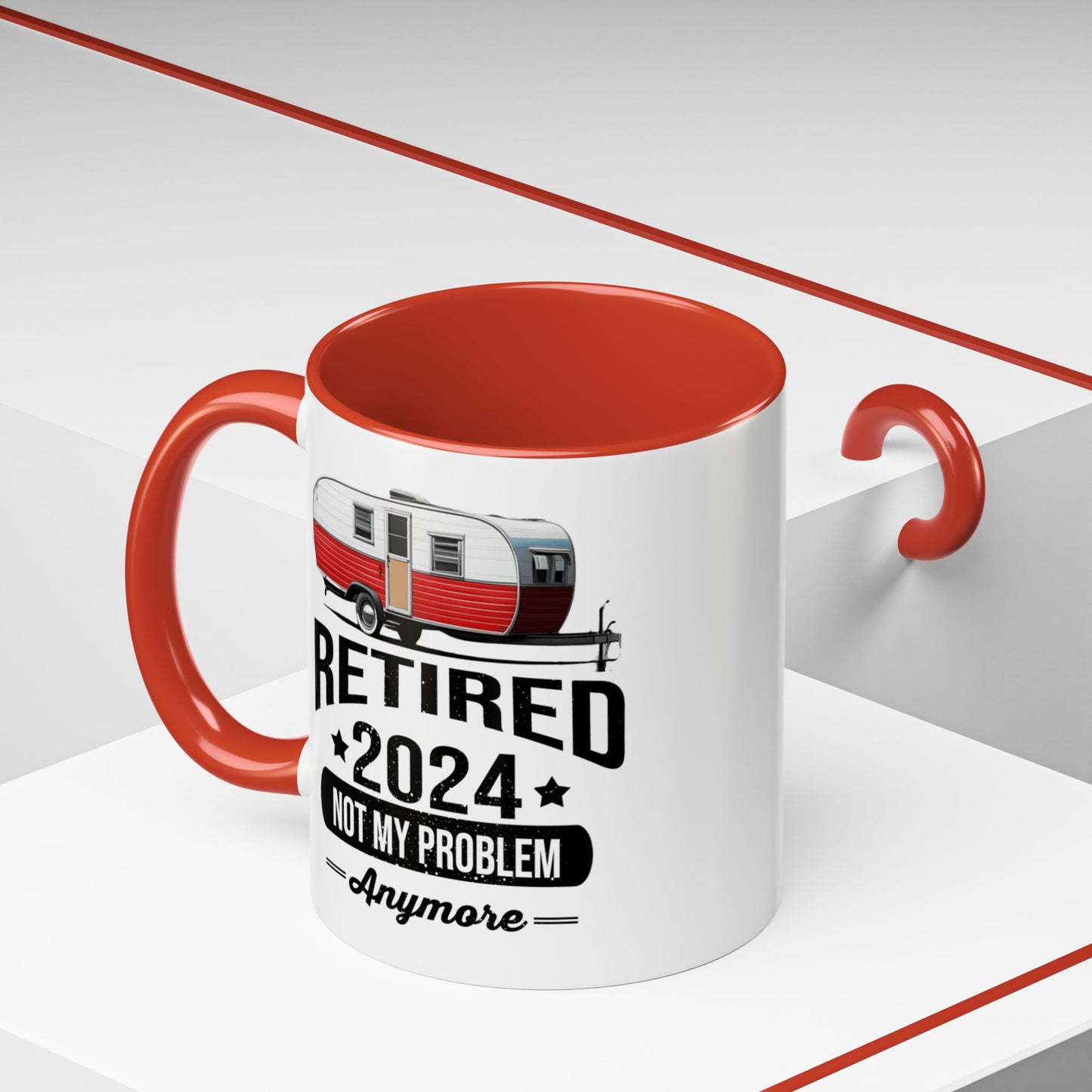 Retirement Mug - Retirement Camping - Coffee Mug - Funny Retirement Gift, Happy Retirement Mug, Fishing Retirement Gift A0037-02 Accent Coffee Mug (11, 15oz)