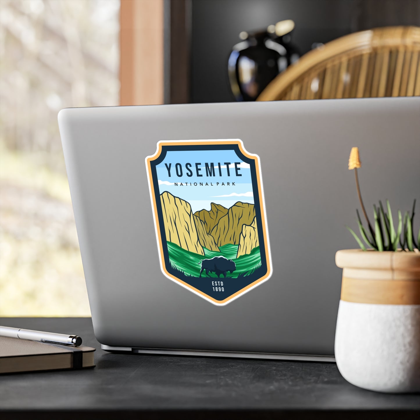 Yosemite National Park Sticker, National Park Stickers, Travel Stickers, Laptop Decal, Vinyl Sticker, Vinyl Decal, Floral Stickers