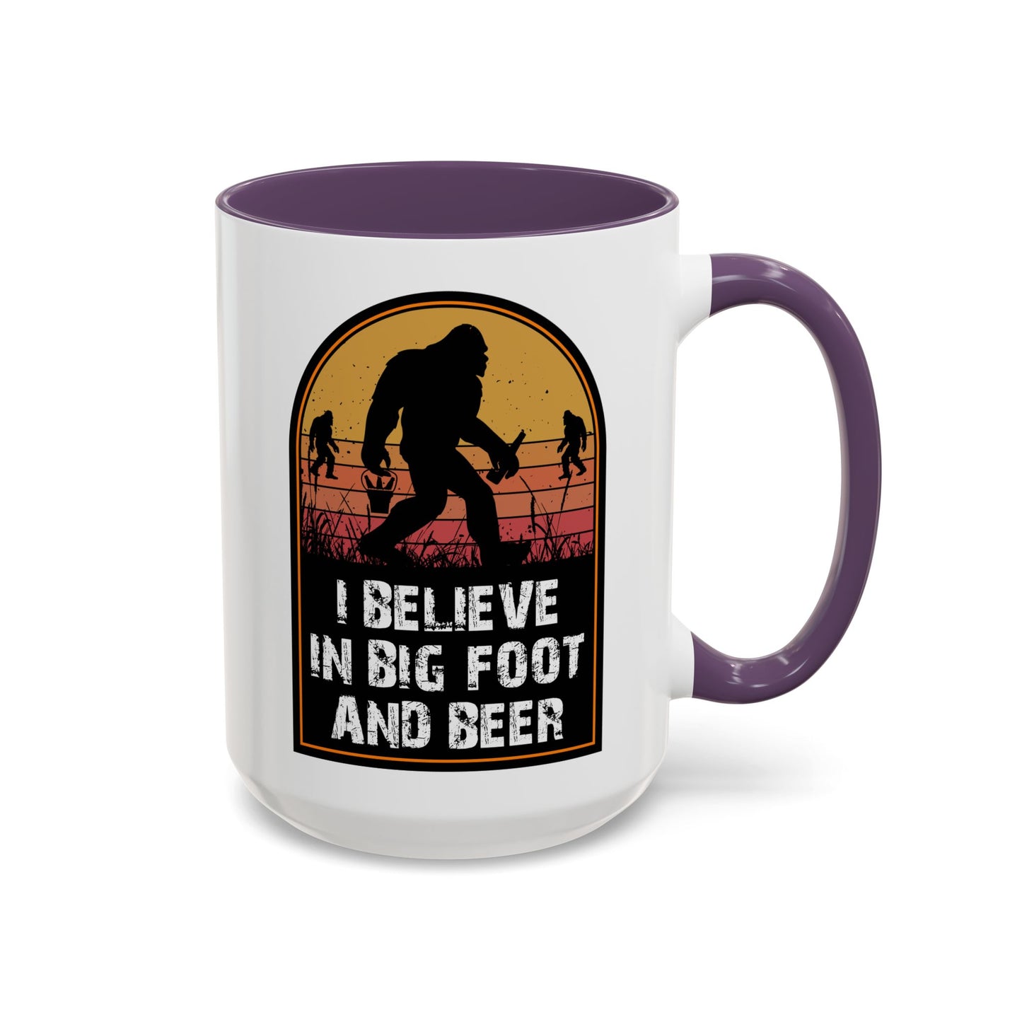 Big Foot and Beer Sticker - Sasquatch Decal - Funny Yeti Gift Accent Coffee Mug (11, 15oz)