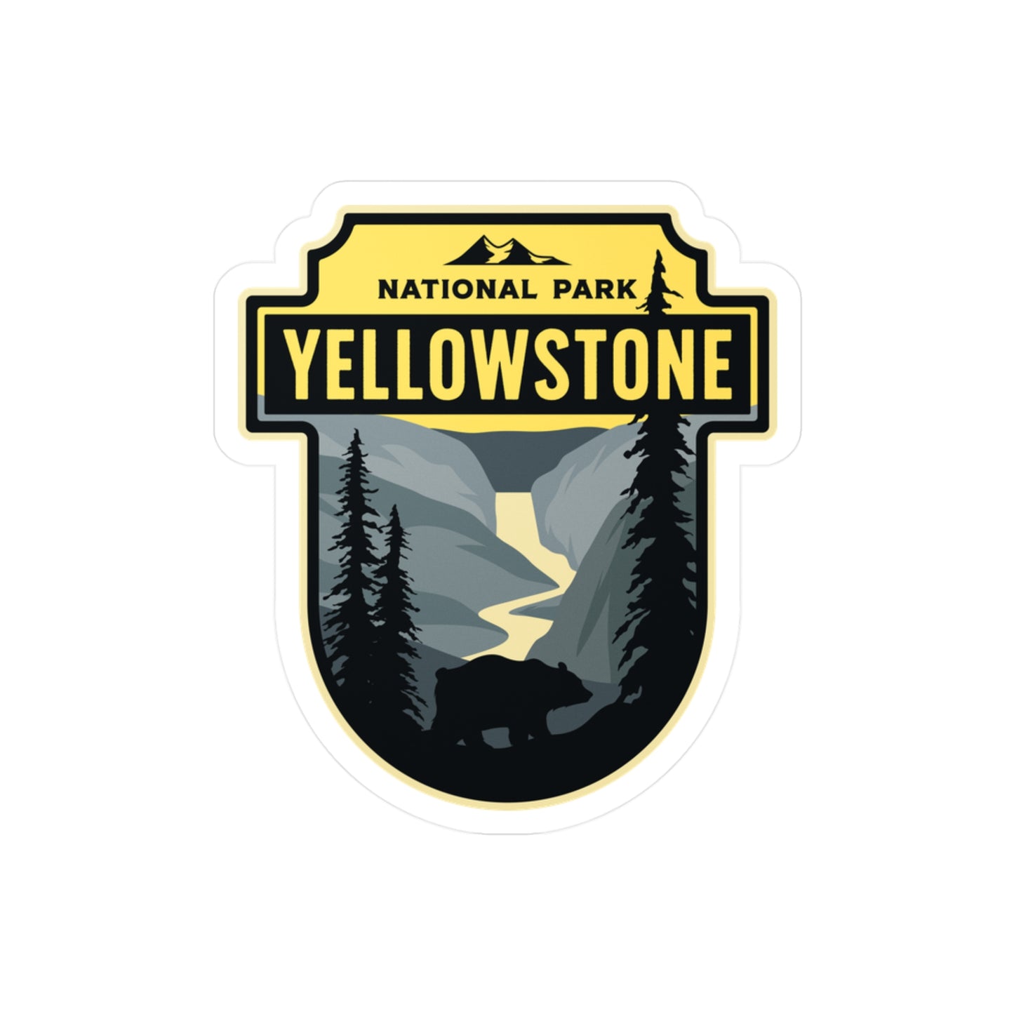 Sticker Yellowstone National Park, Wyoming, Bison, Waterproof, 4 sizes, National Park Stickers, Travel Stickers, Laptop Decal, Vinyl Sticker, Vinyl Decal