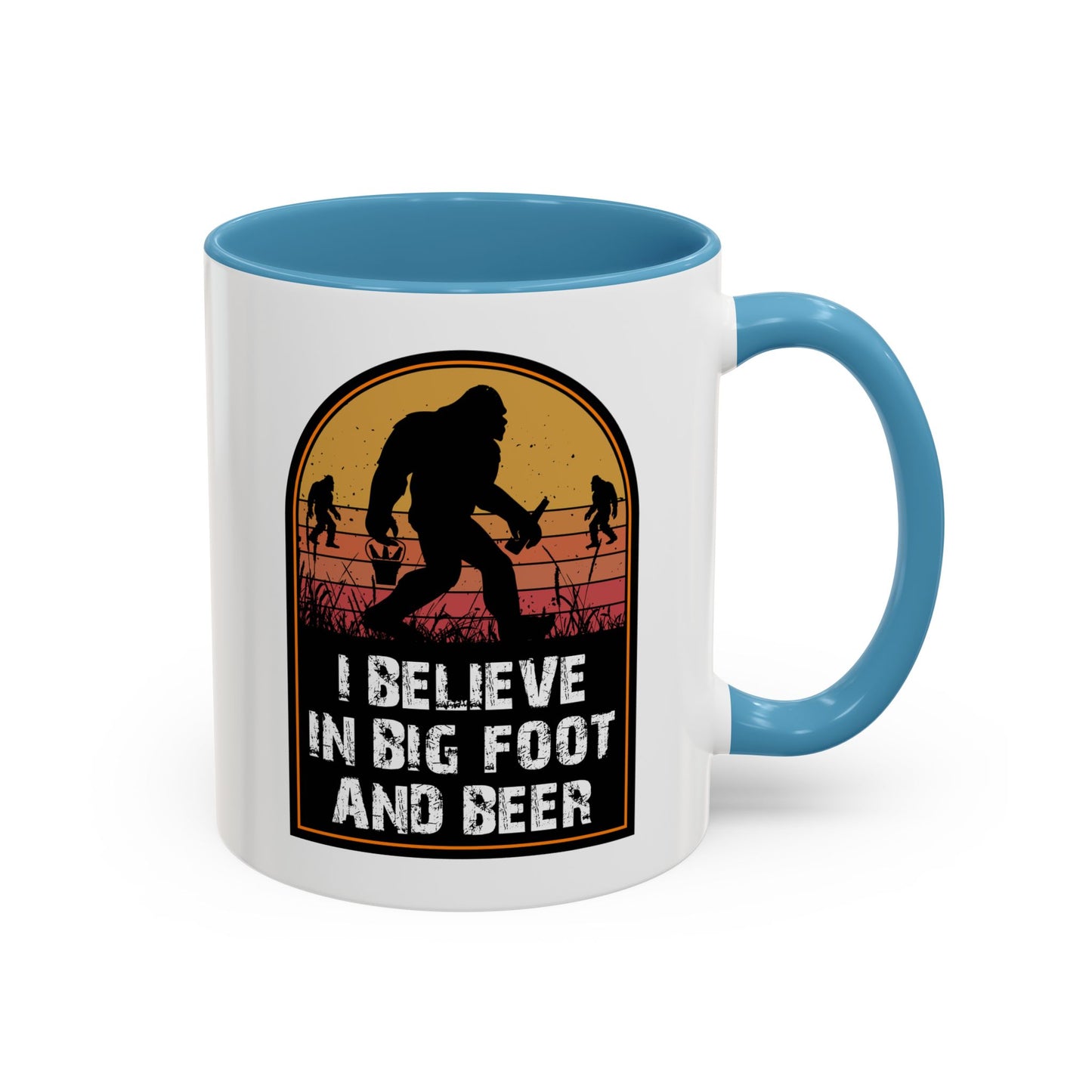 Big Foot and Beer Sticker - Sasquatch Decal - Funny Yeti Gift Accent Coffee Mug (11, 15oz)