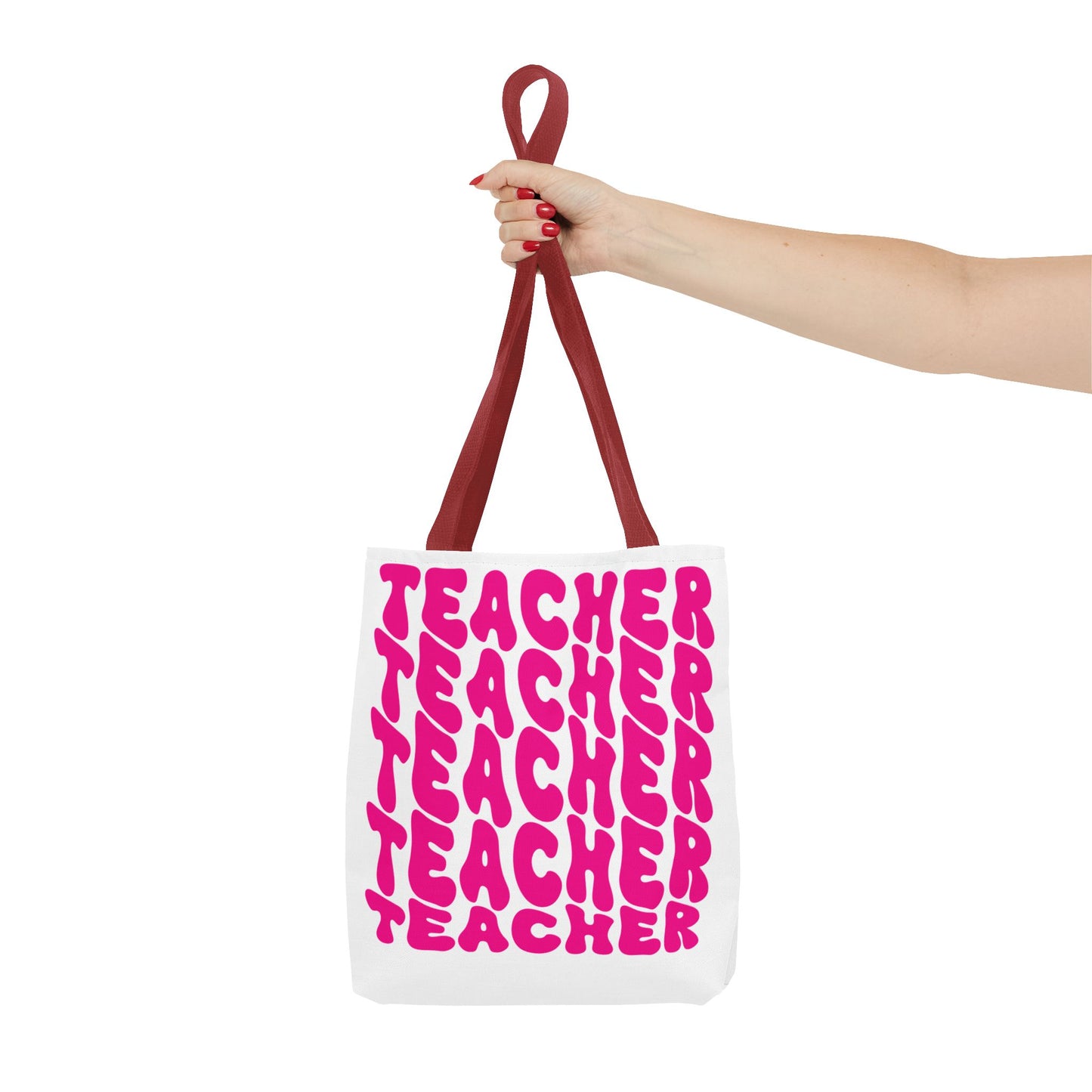 Tote Bag - Teacher Appreciation Gift, Colorful Big Letter Bag, Bold Wavy Design, Text Tote, School Teacher Present, Rainbow Tote Bag