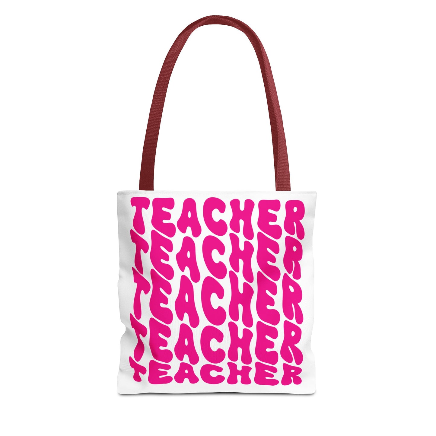 Tote Bag - Teacher Appreciation Gift, Colorful Big Letter Bag, Bold Wavy Design, Text Tote, School Teacher Present, Rainbow Tote Bag