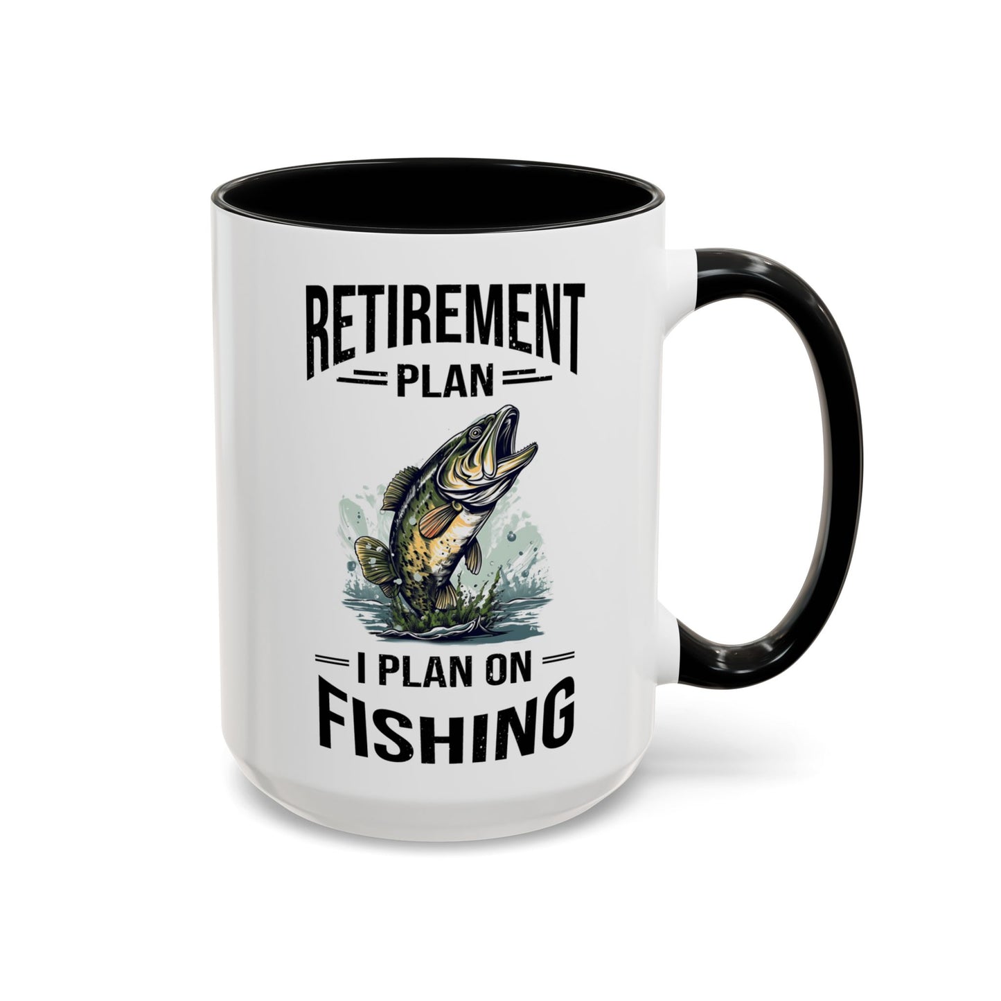 Retirement Mug - Retirement Plan Gone Fishing - Coffee Mug - Funny Retirement Gift, Happy Retirement Mug, Fishing Retirement Gift A0037-03 Accent Coffee Mug (11, 15oz)